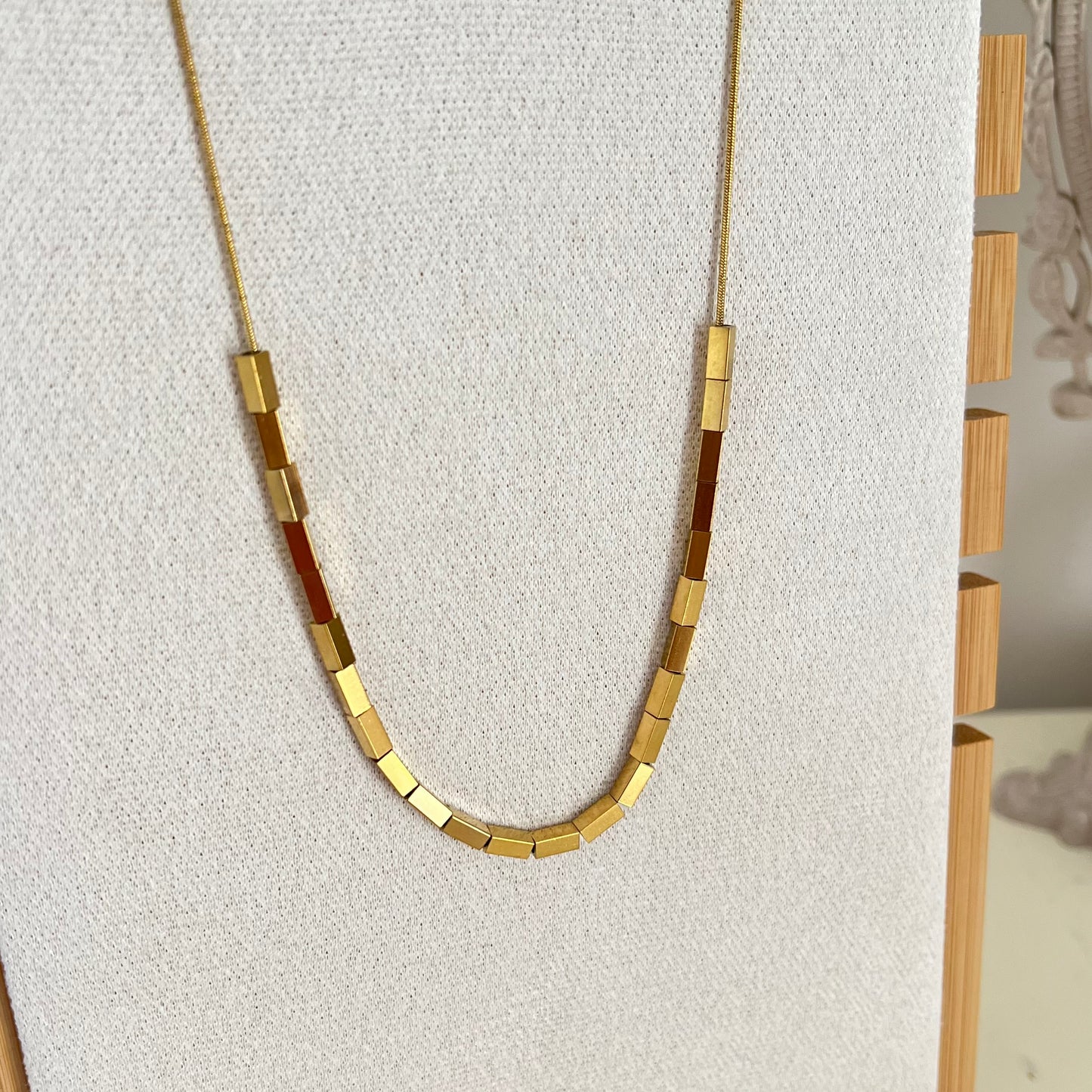 18KT Gold Plated Geometric Beads Necklace