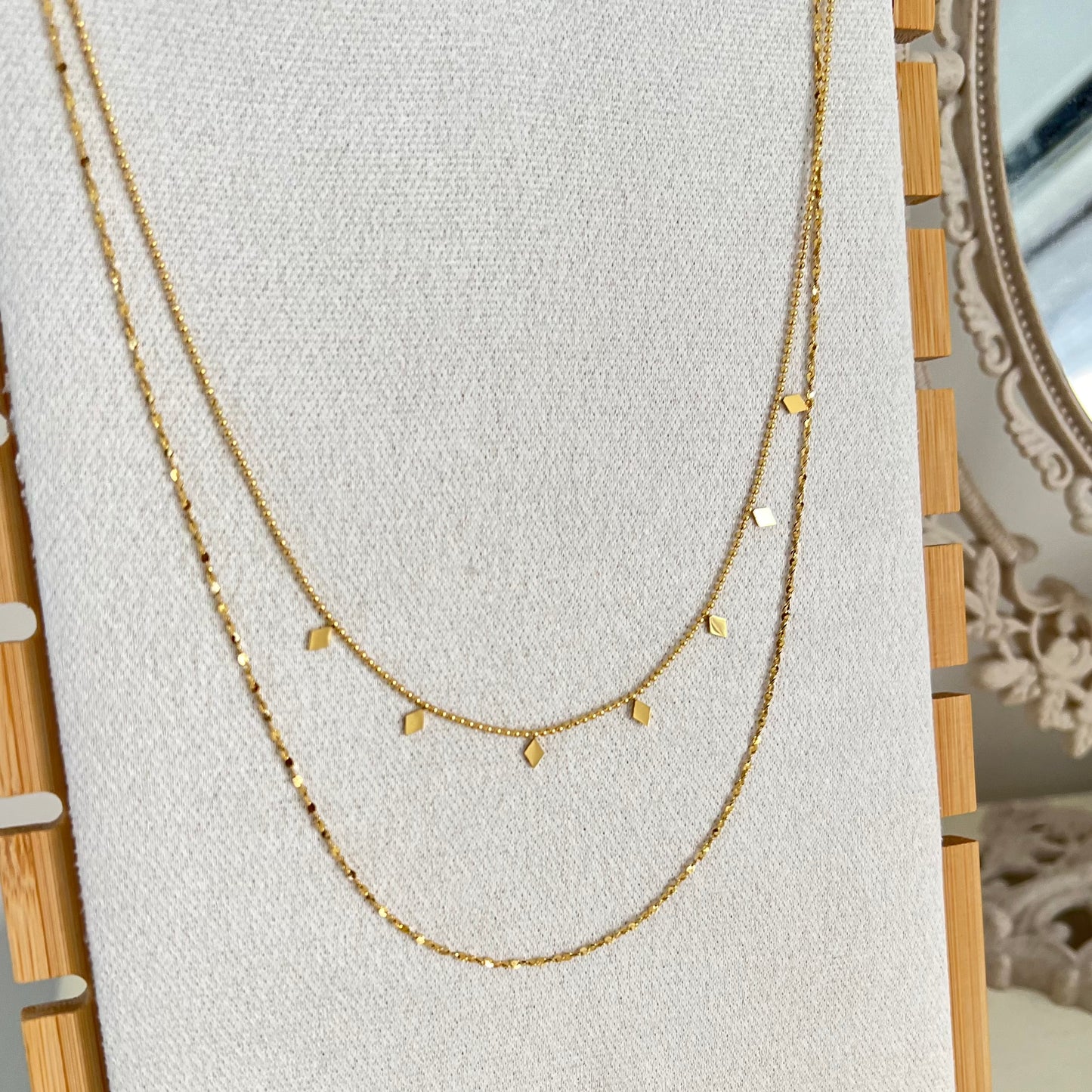 18KT Gold Plated Double Layer Sofia Necklace