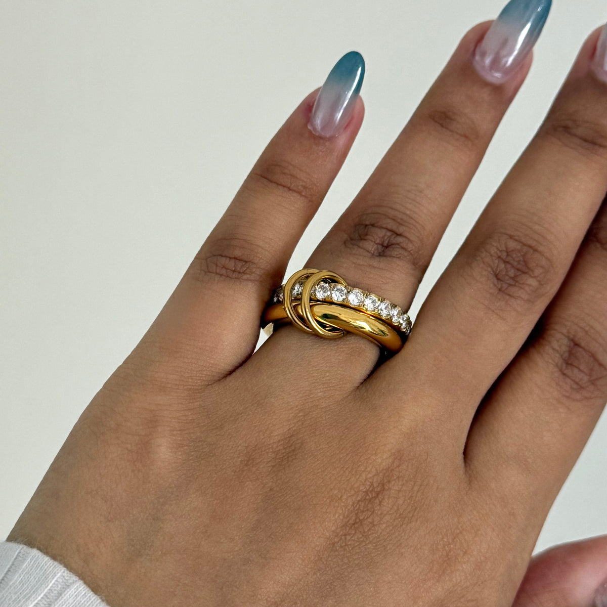 18KT gold plated ring stack