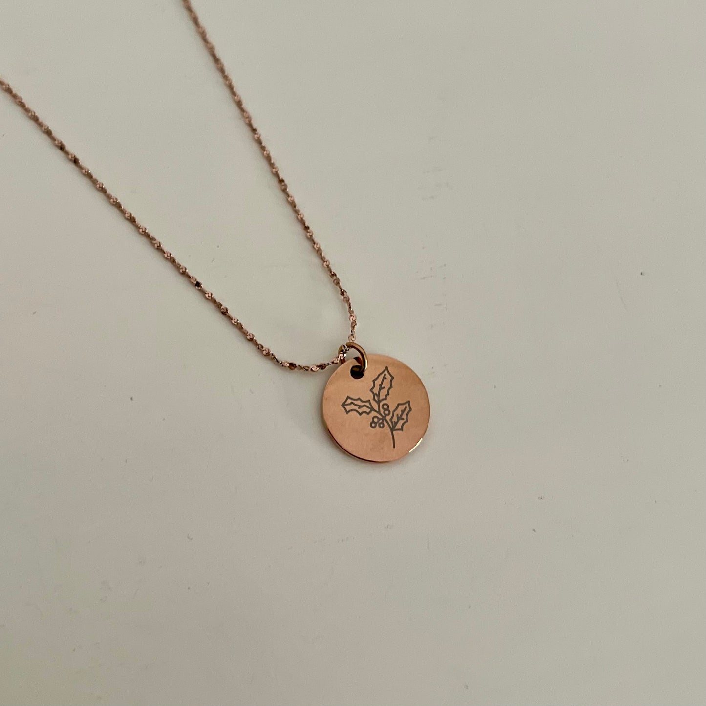 Birth flower necklace - Rose Gold