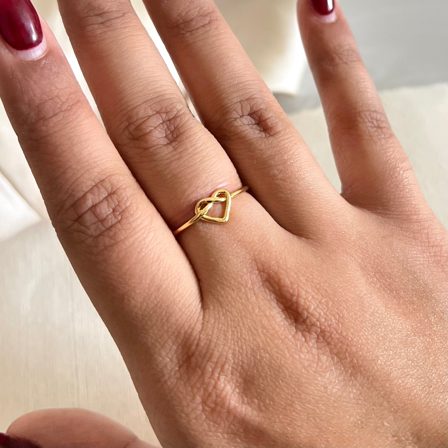 18KT Gold Plated Heart Crossed Ring