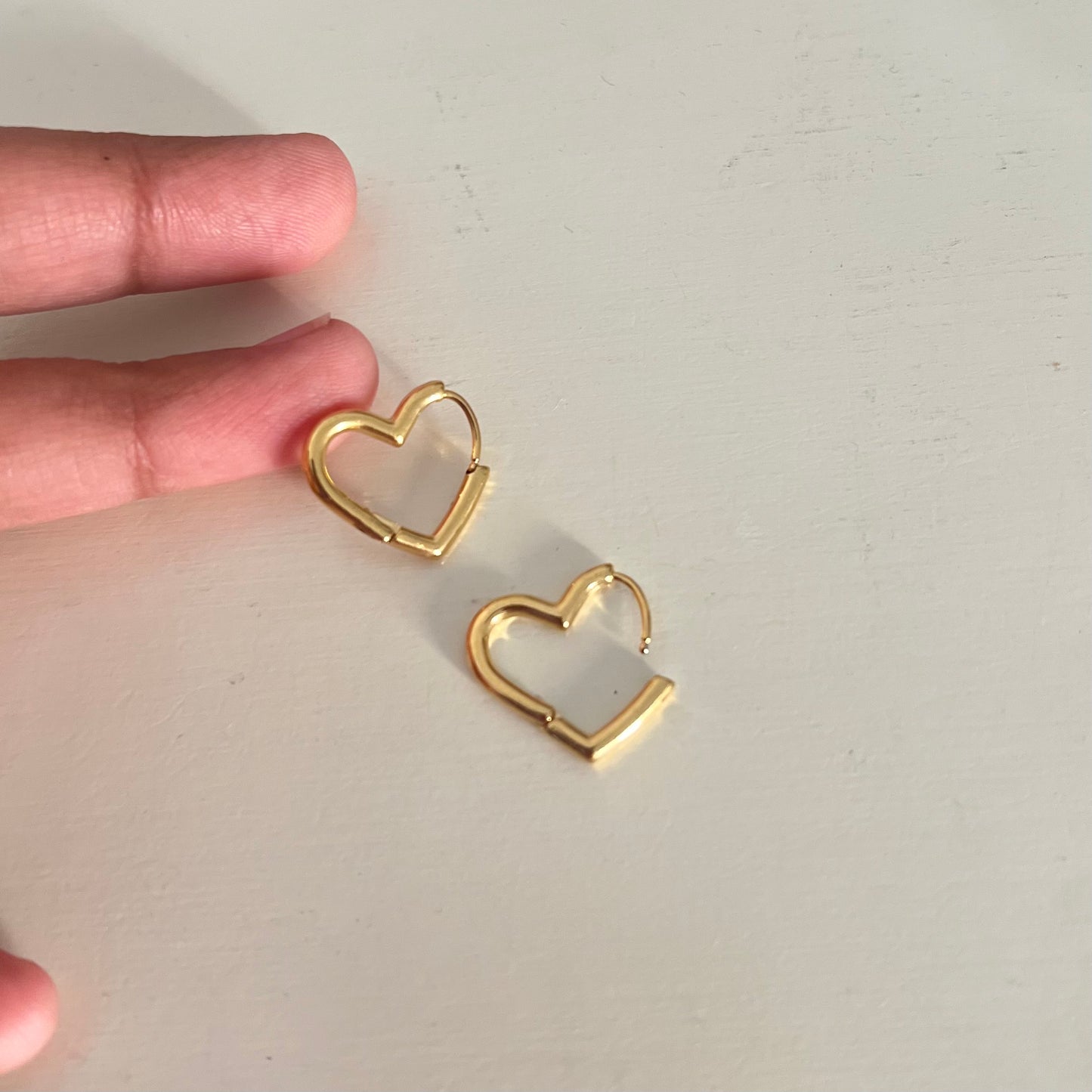 18KT Gold Plated Heart Hoops (small)