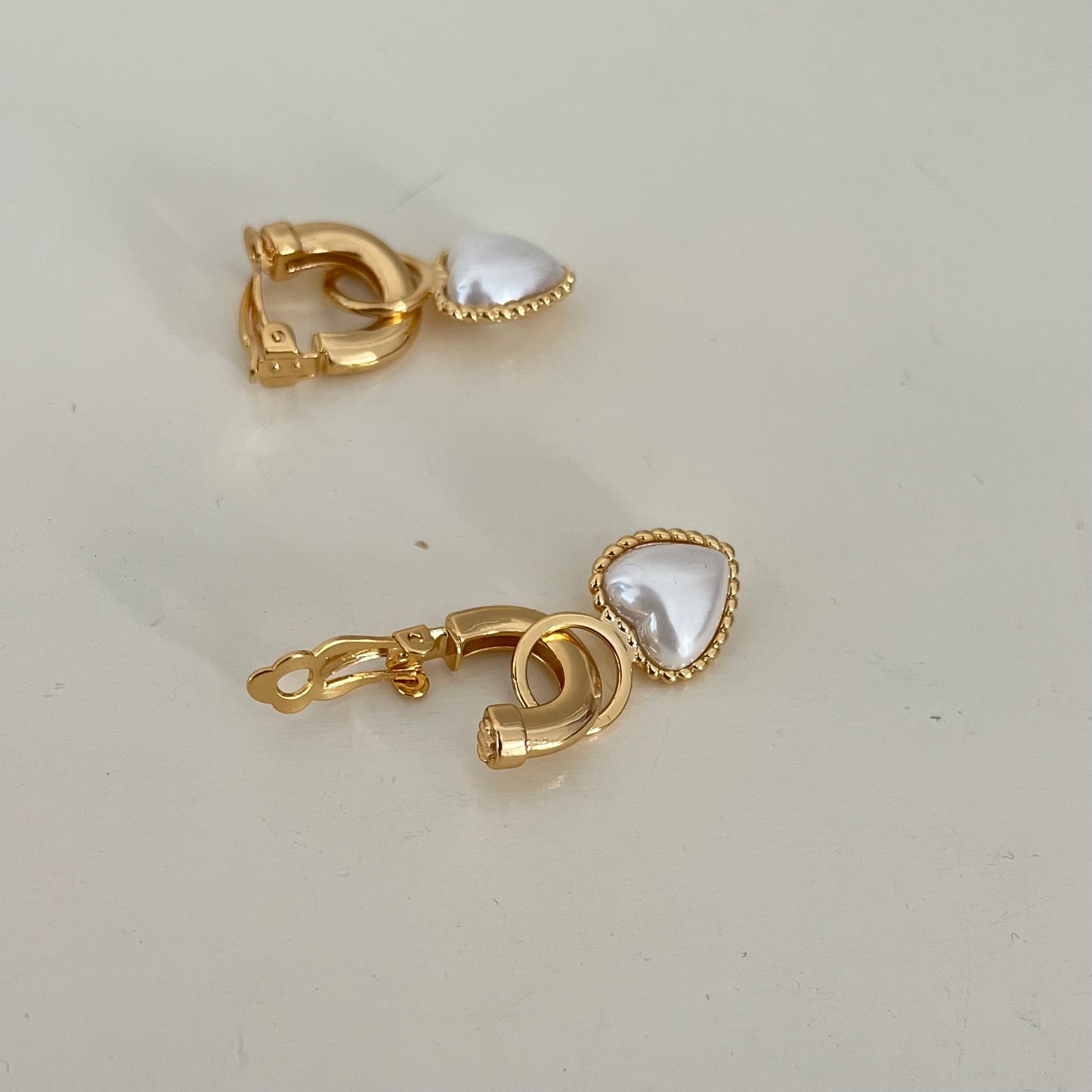 18KT Gold Plated Vintage Heart Clip On Earrings