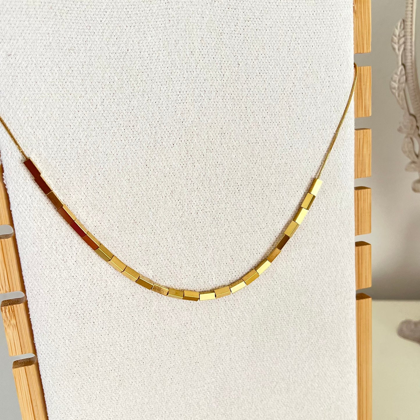 18KT Gold Plated Geometric Beads Necklace