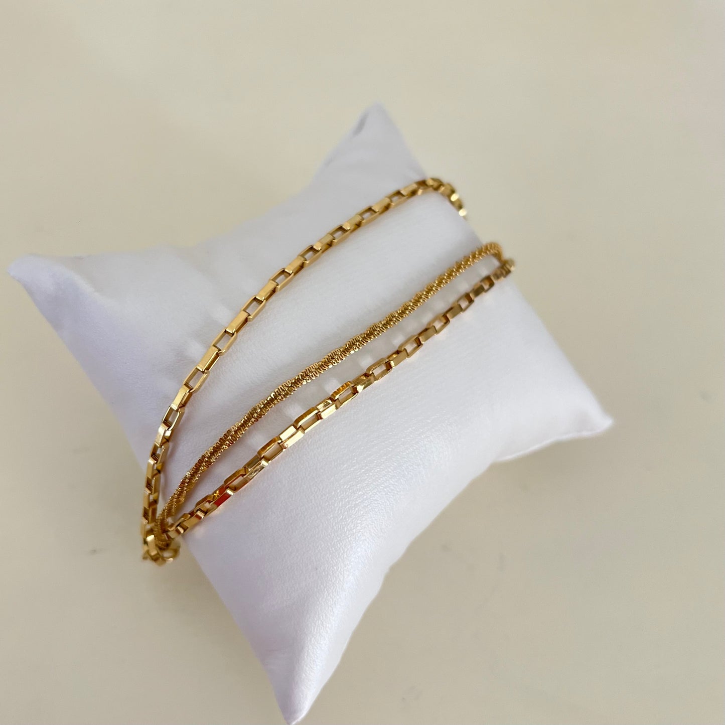 18KT Gold Plated Three Chain Bracelet