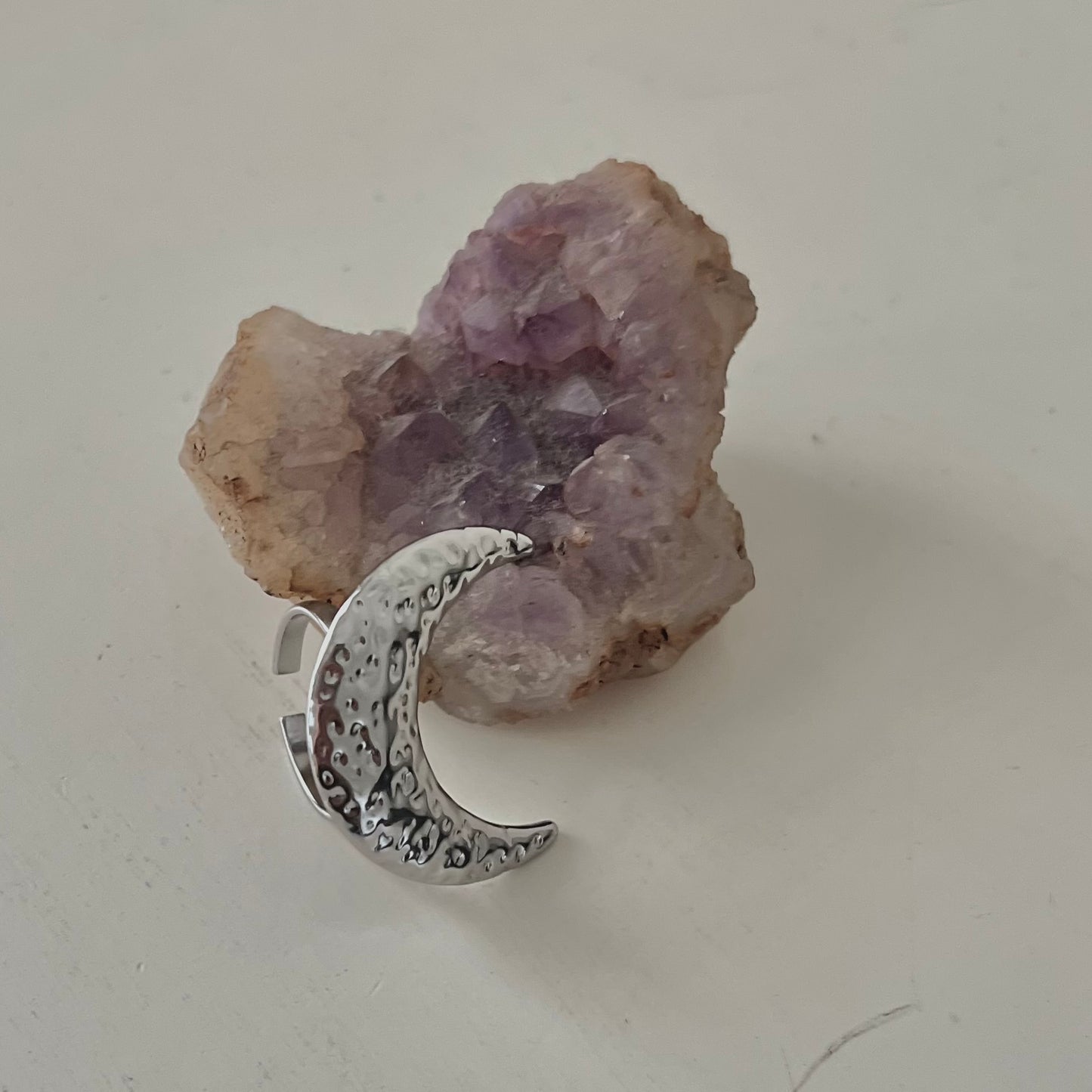 Silver Chandini Crescent Moon Ring