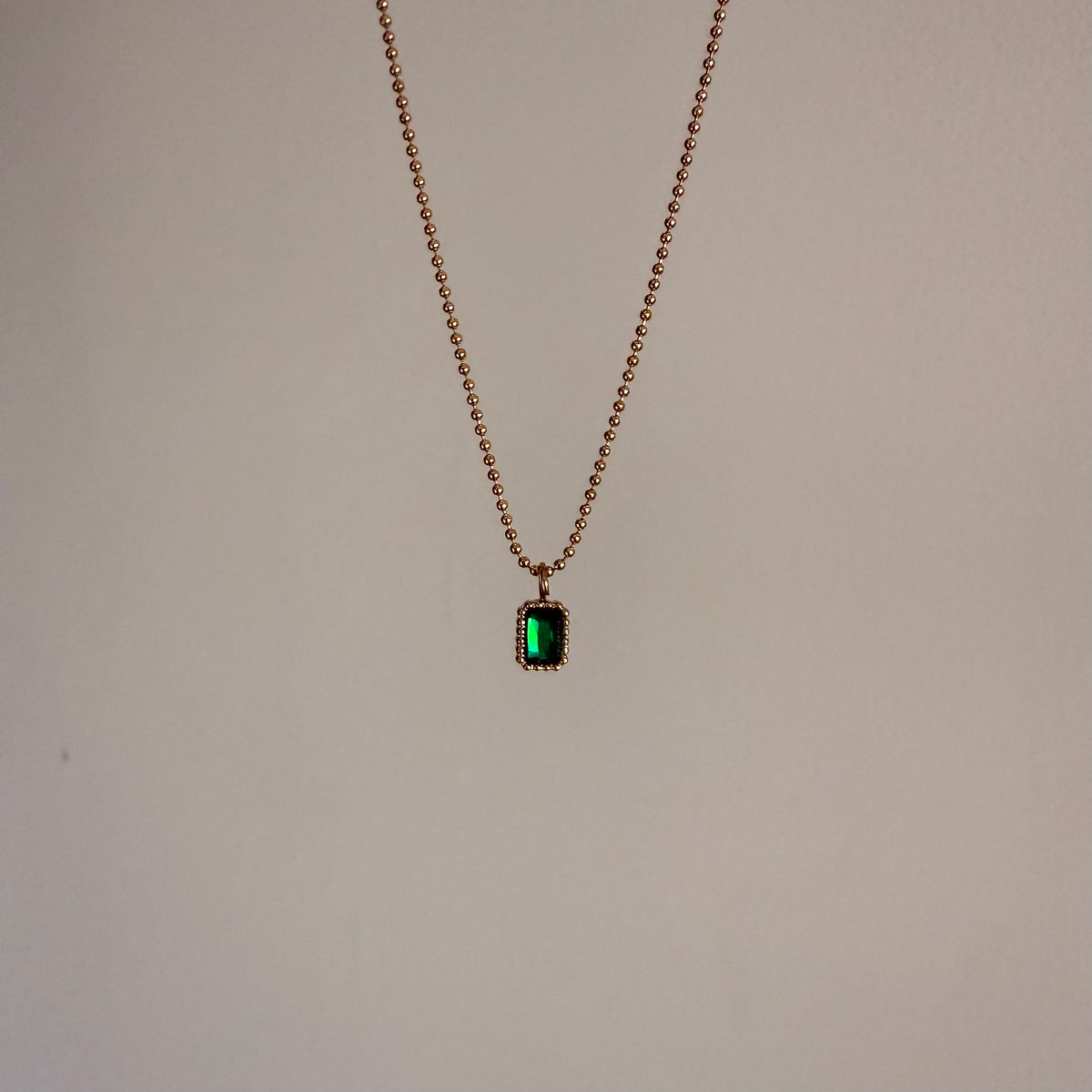 18KT Gold Plated Green Gemstone Necklace