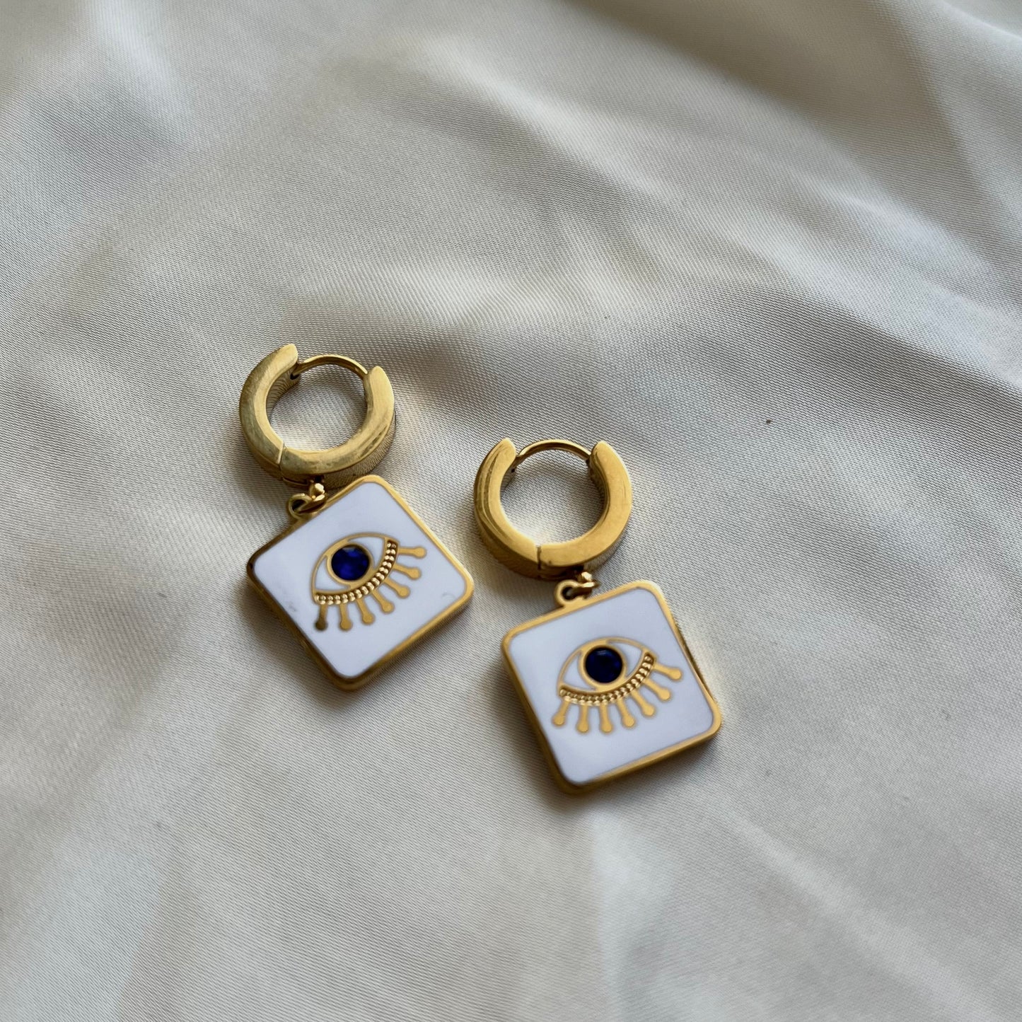 18KT Gold Plated Kash Evil Eye Earrings