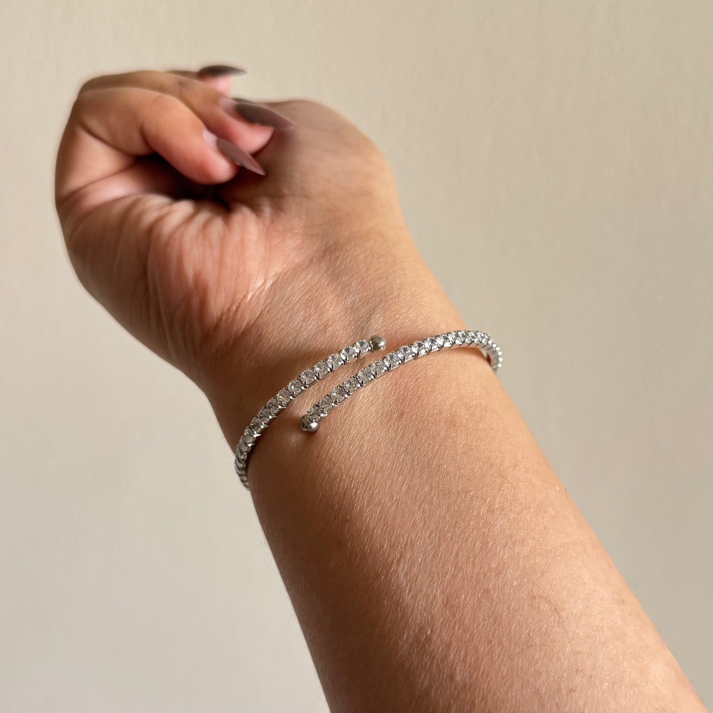 Spring Silver Tennis Bracelet