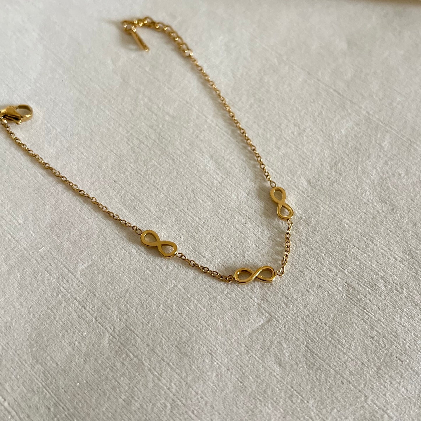 18KT Gold Plated Infinity Trinity Bracelet