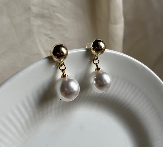 18KT Gold Plated Freshwater Pearl Tavu Earrings