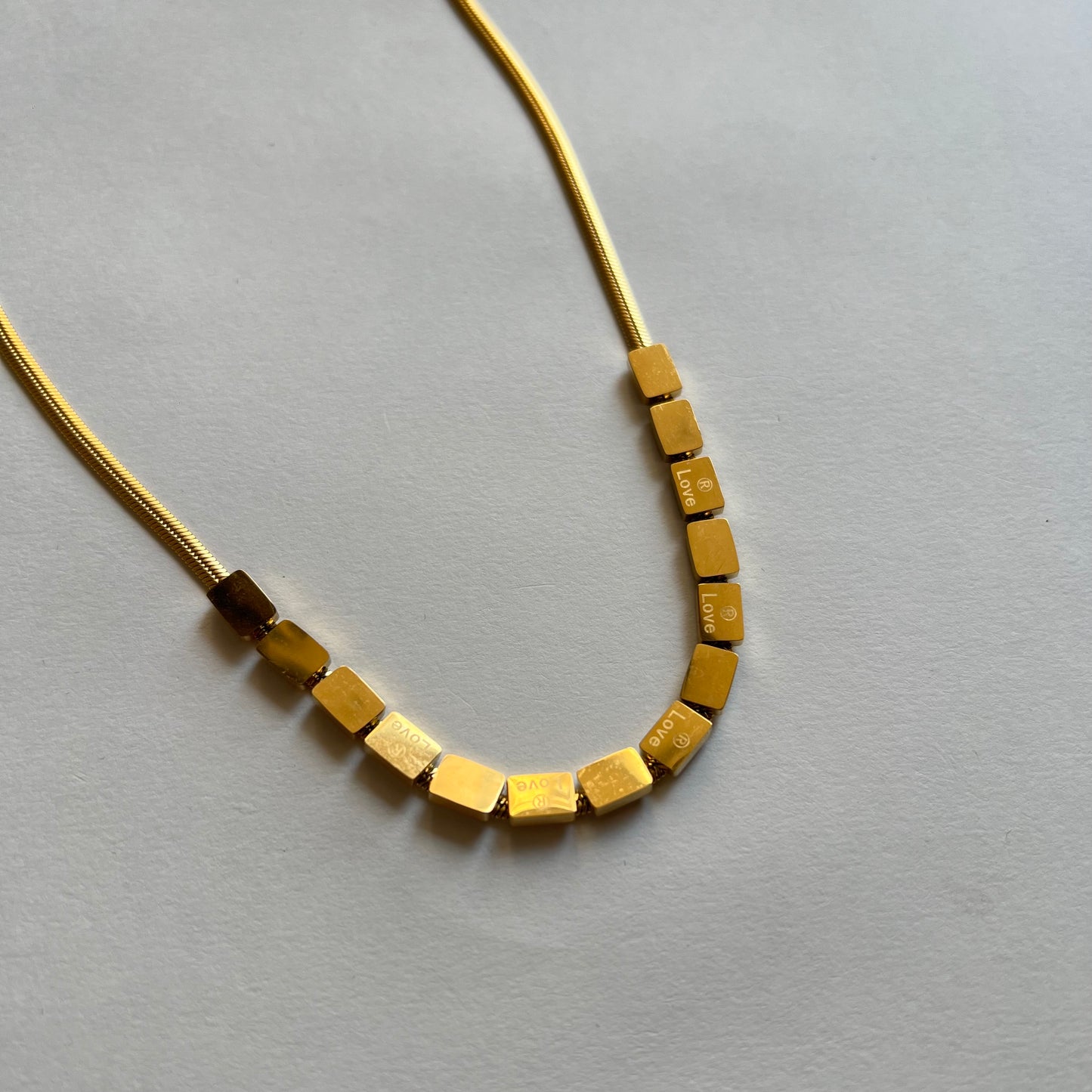 18KT Gold Plated Love Track Necklace