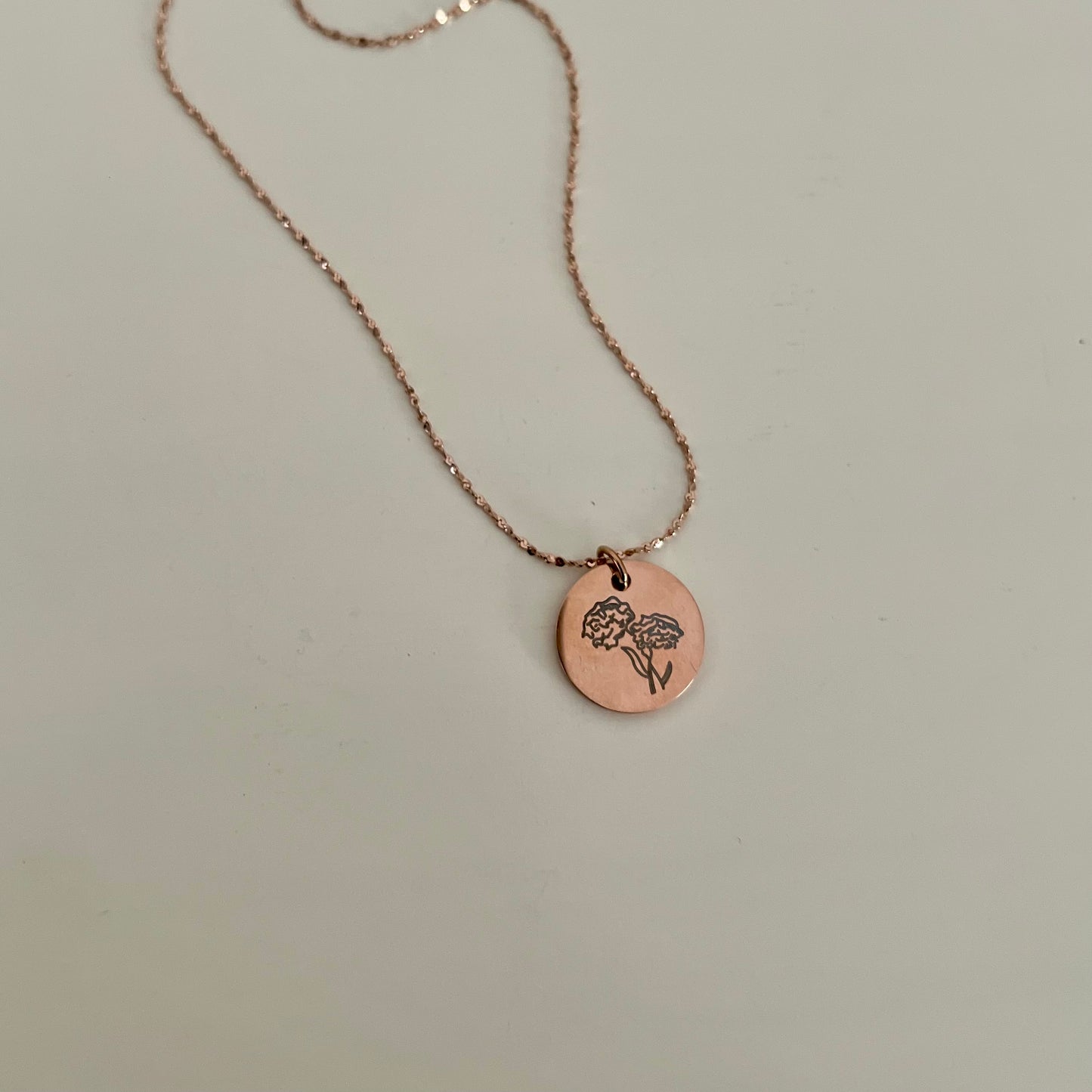 Birth flower necklace - Rose Gold