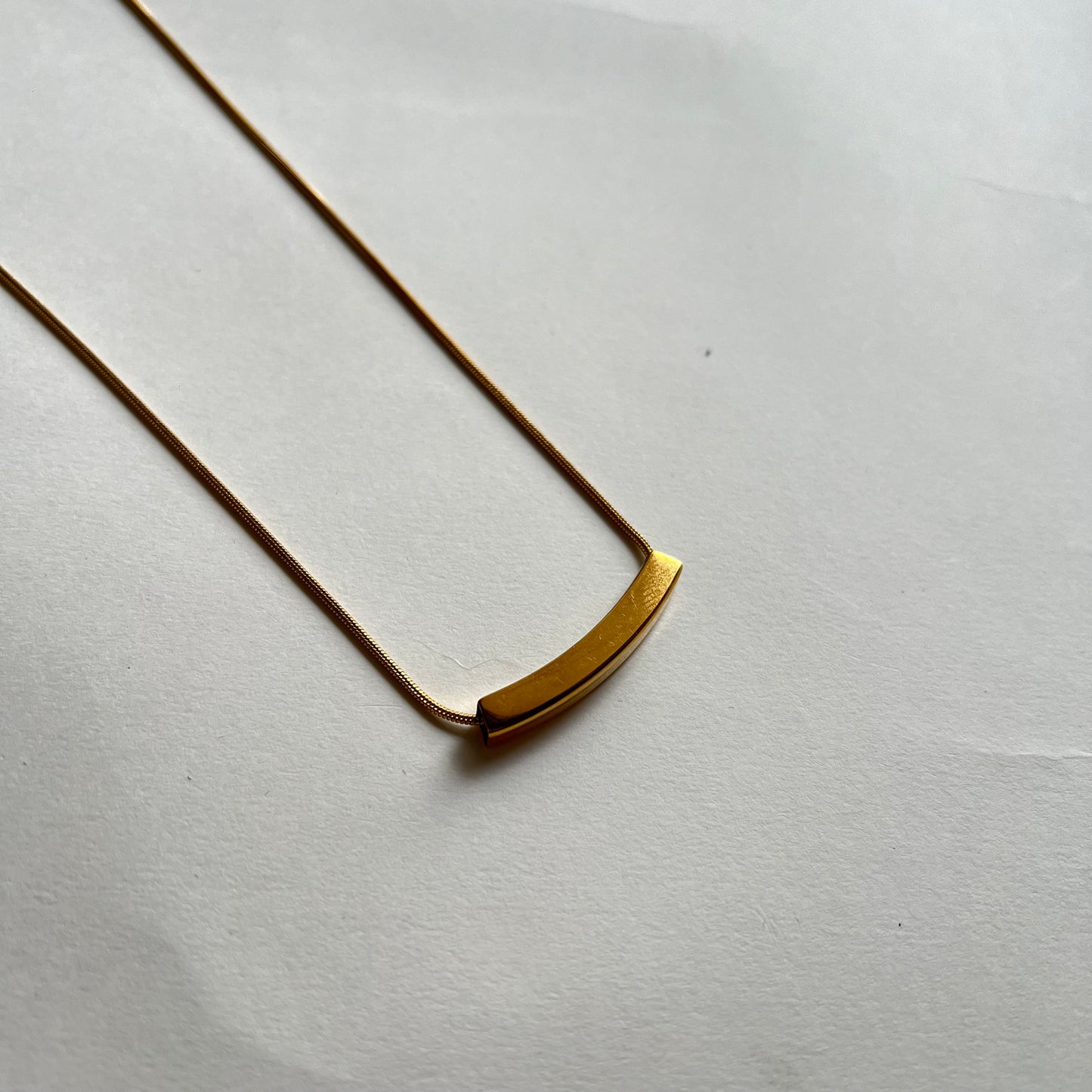 18KT Gold Plated Reversible Bar Necklace