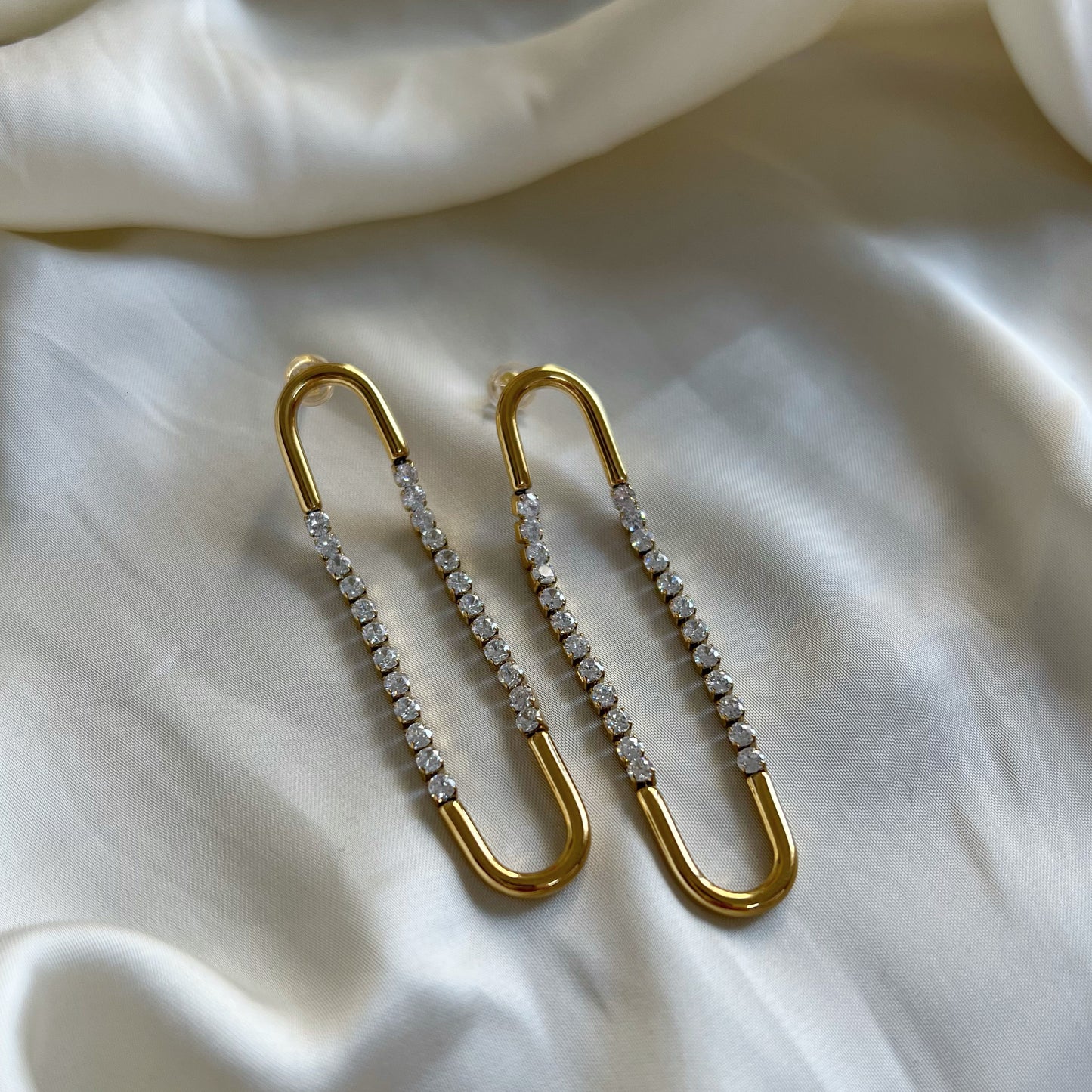 18KT Gold Plated Anaya Long Drop Earrings