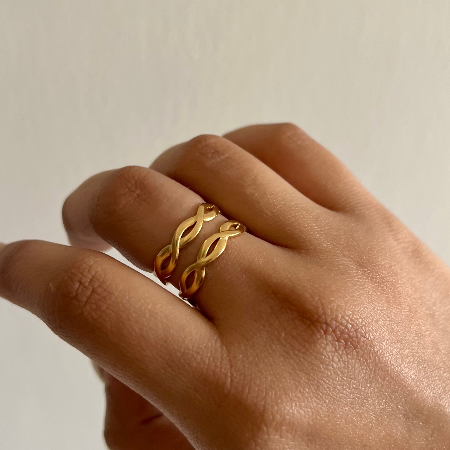 18KT Gold Plated Double Braid Ring