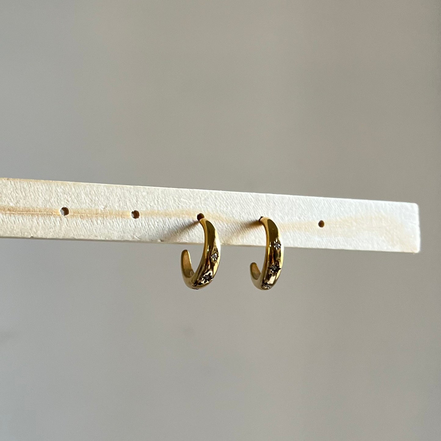 18KT Gold Plated Starlight Hoop Earrings
