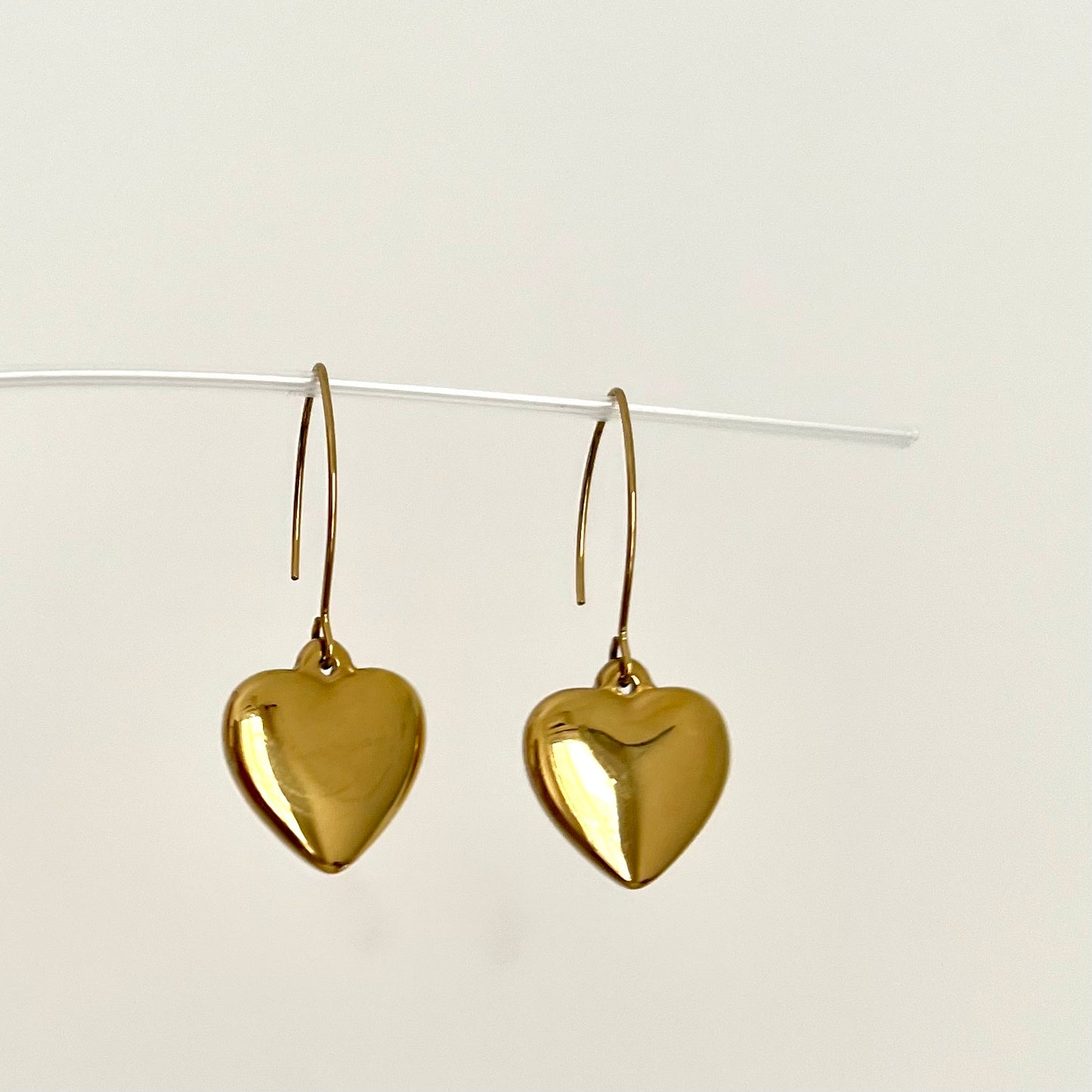 18KT Gold Plated Heart Drop Earrings