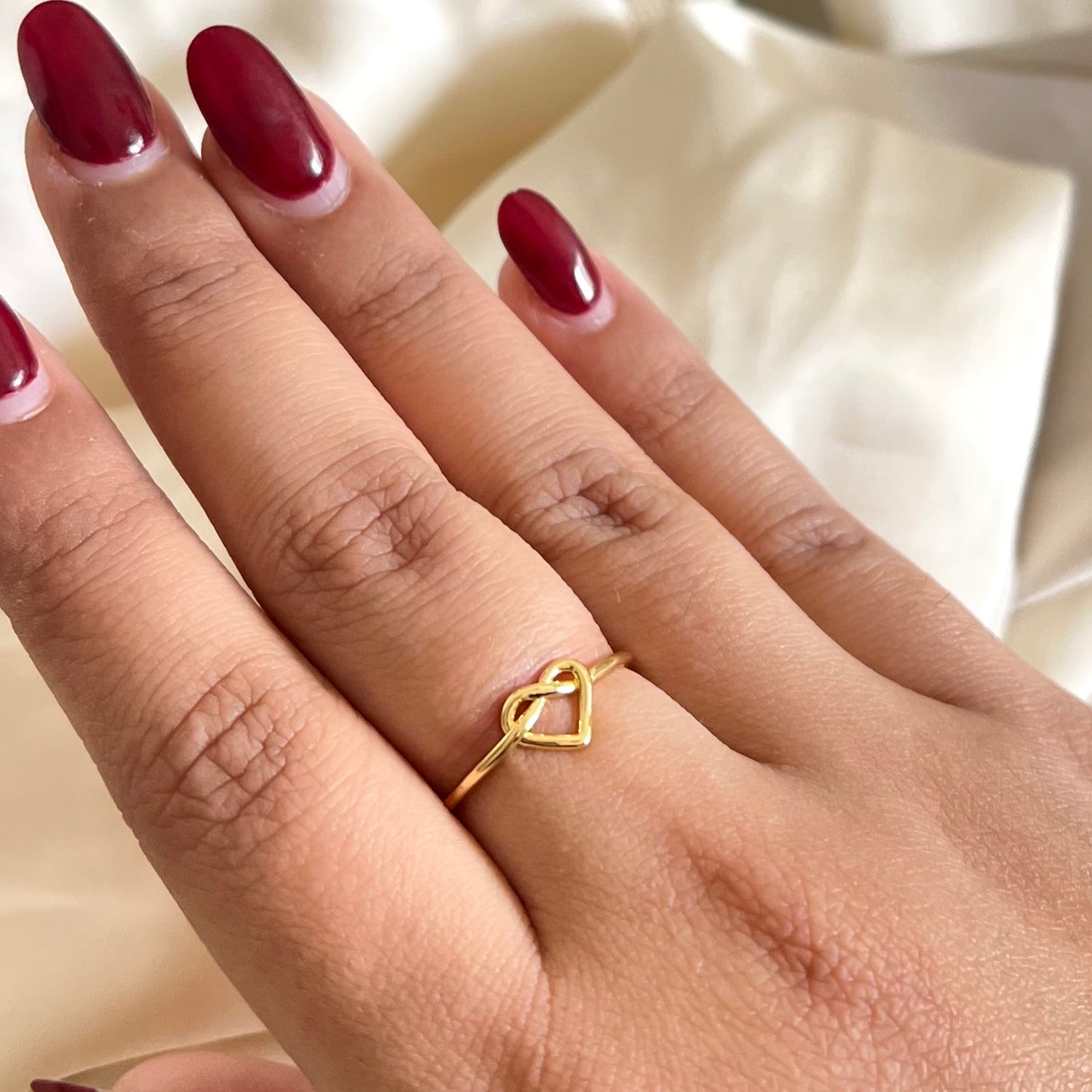 18KT Gold Plated Heart Crossed Ring