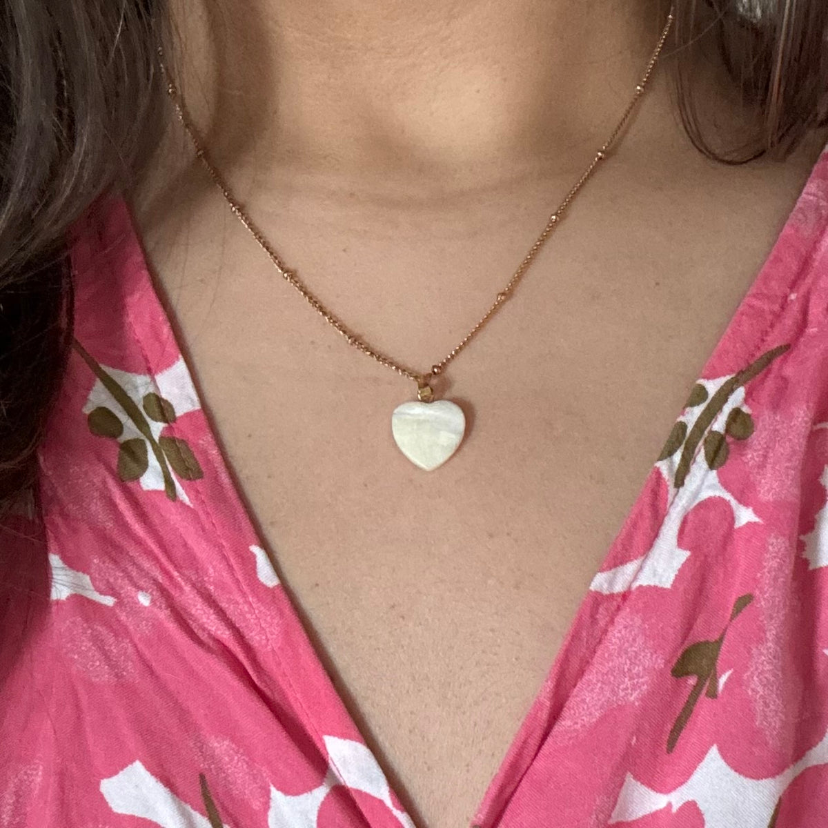 18KT Gold Plated Marble Heart Necklace