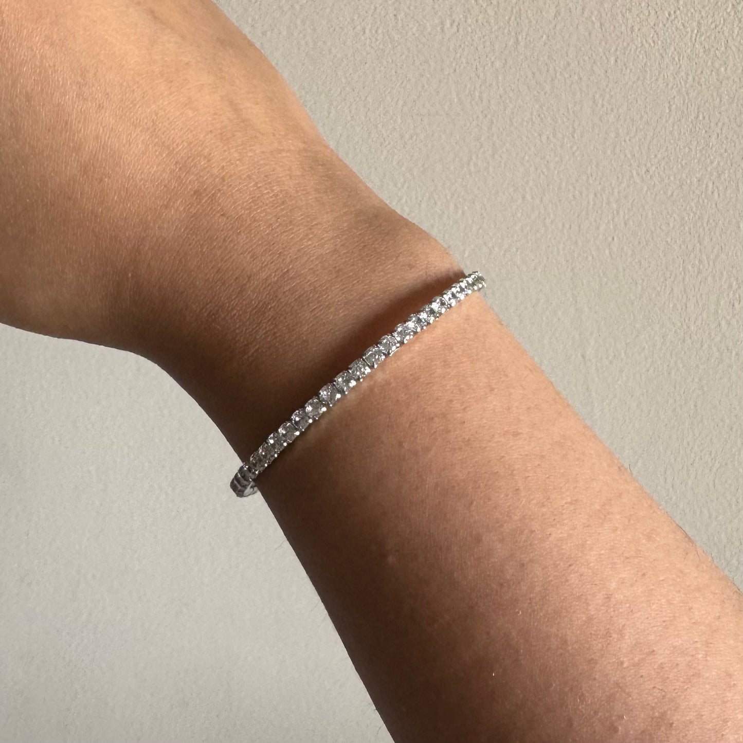 Spring Silver Tennis Bracelet