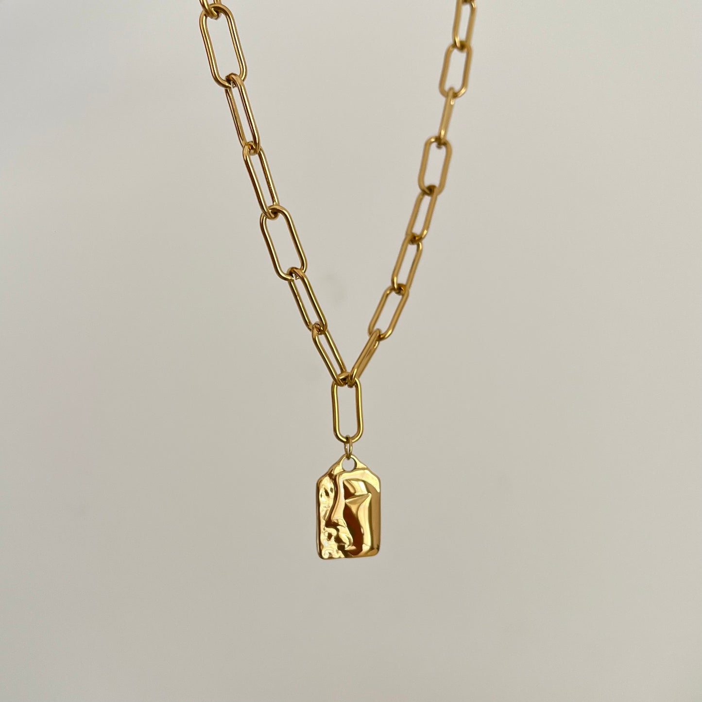 18KT Gold Plated Statement Chunky Paperclip Necklace