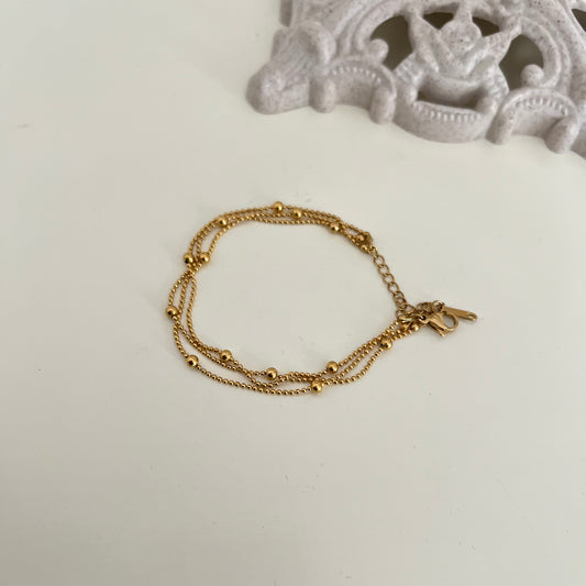18KT Gold Plated Beaded Bracelet