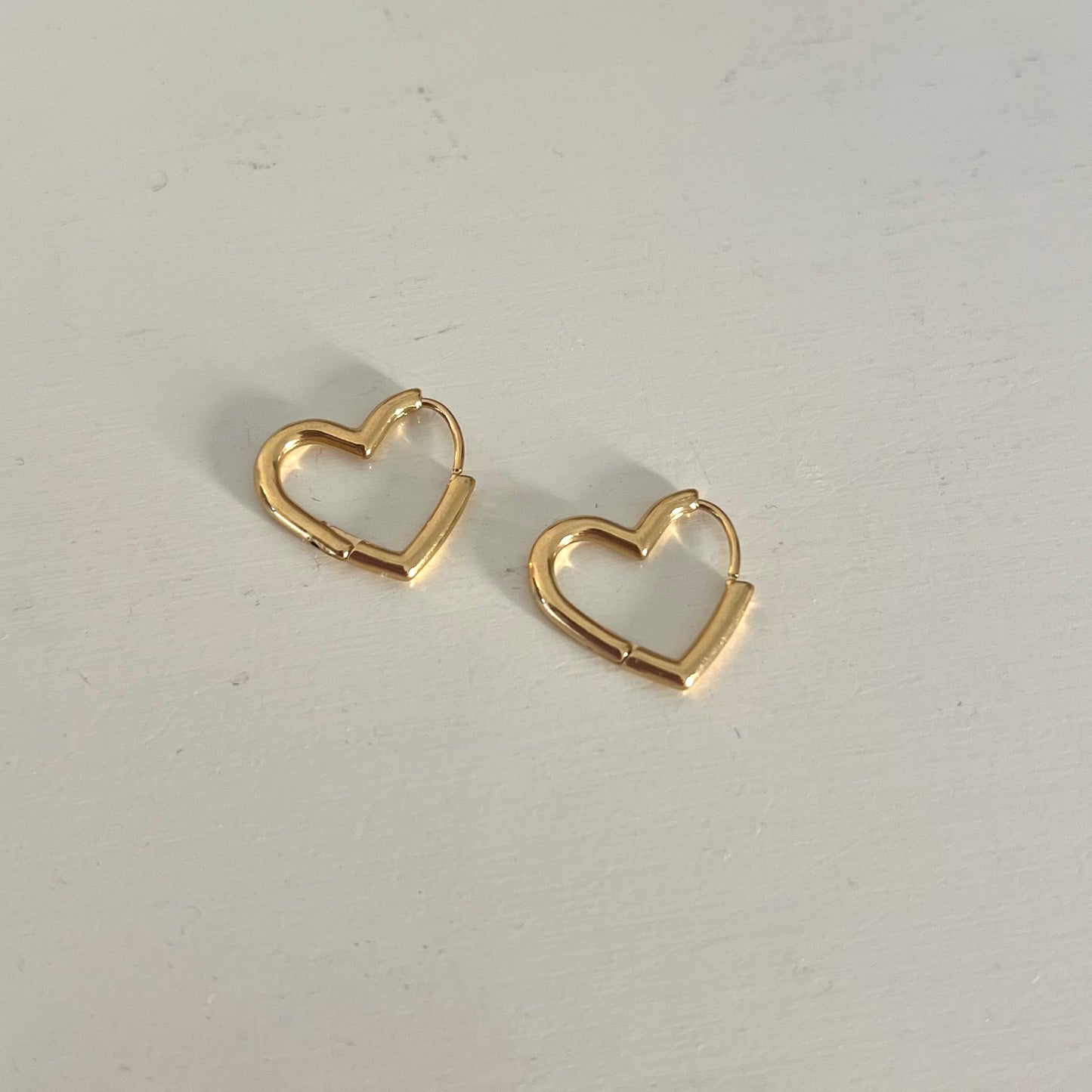 18KT Gold Plated Heart Hoops (small)