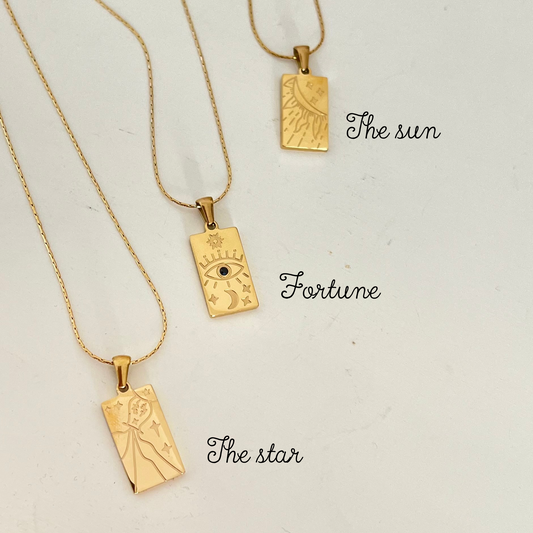 18KT Gold Plated Tarot Card Necklace