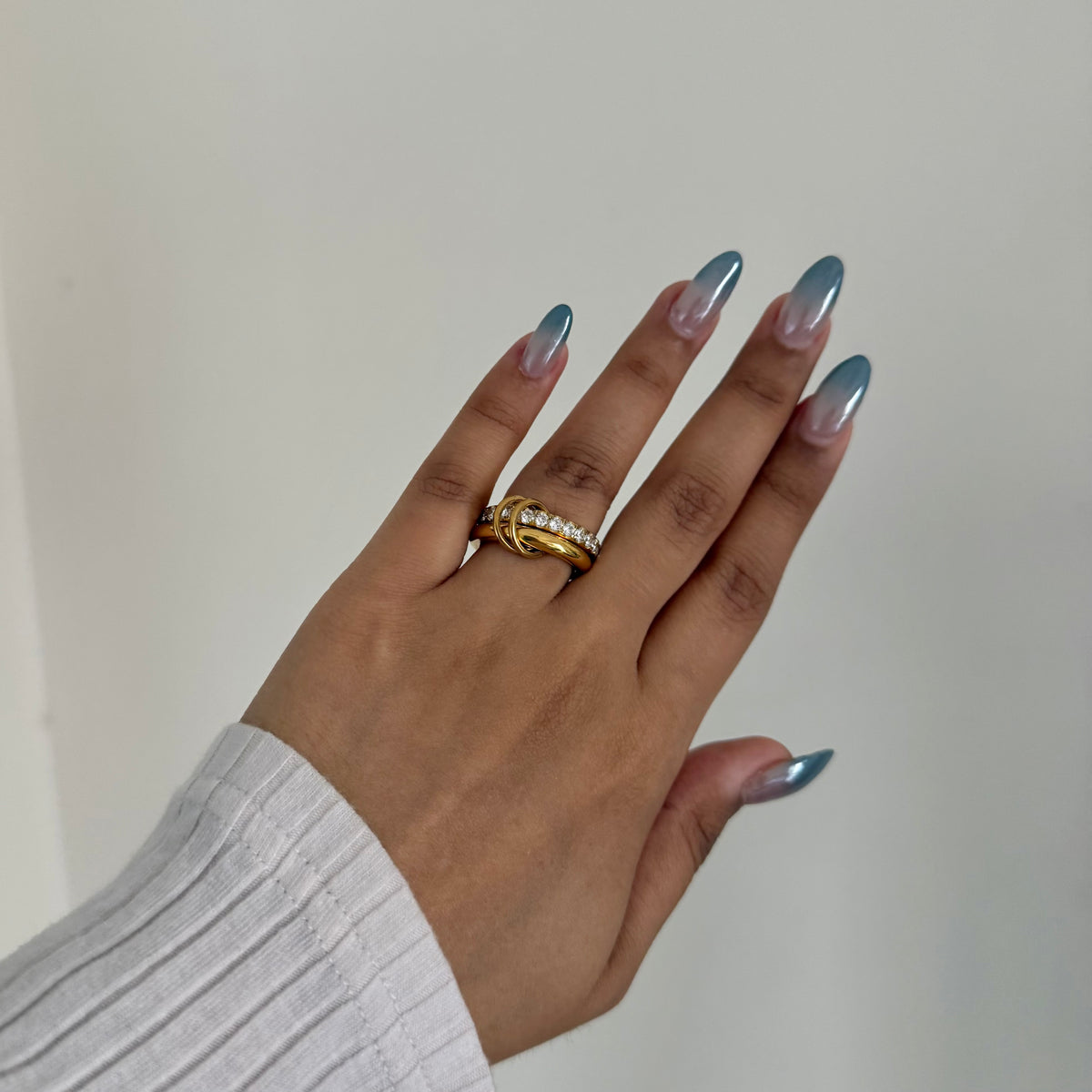 18KT gold plated ring stack