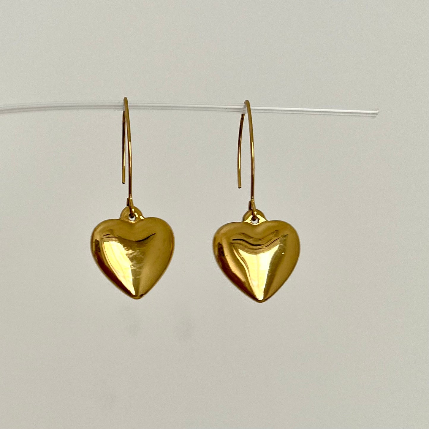 18KT Gold Plated Heart Drop Earrings