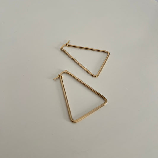 18KT Gold Plated Triangle Hoop Earrings