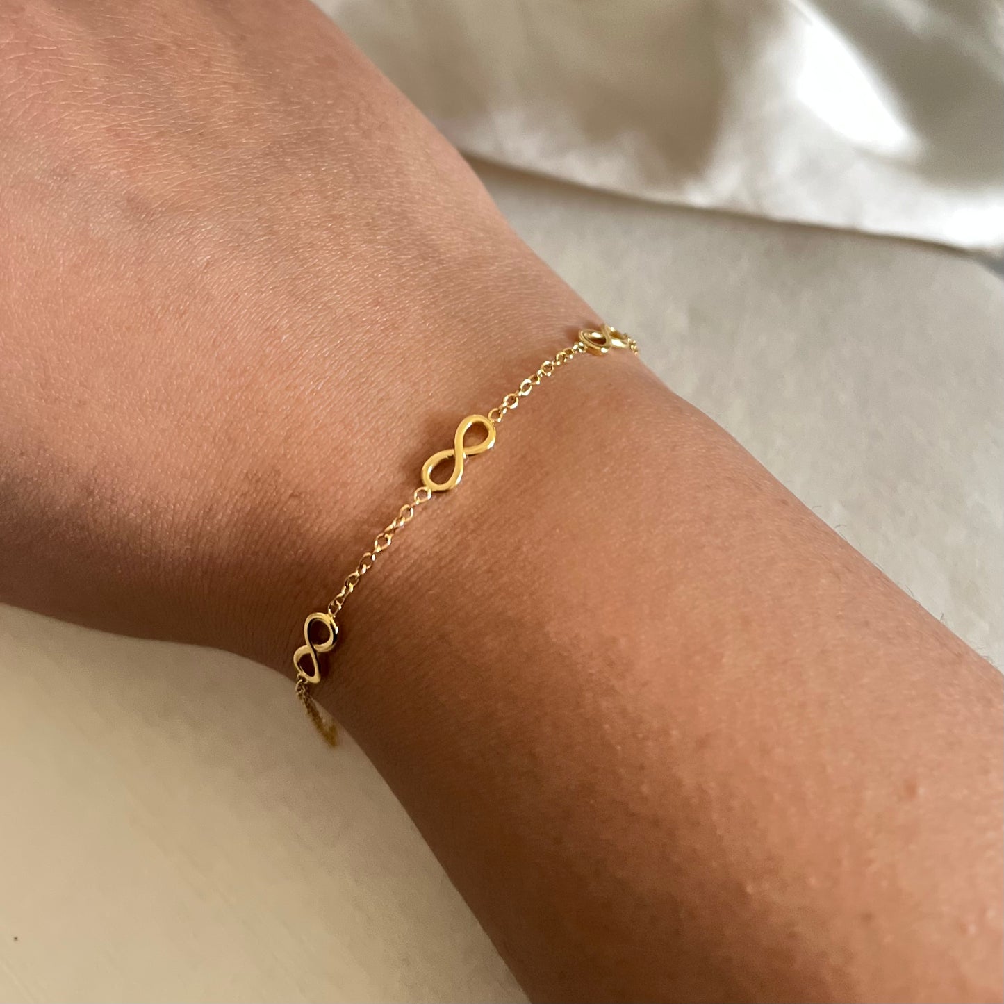 18KT Gold Plated Infinity Trinity Bracelet