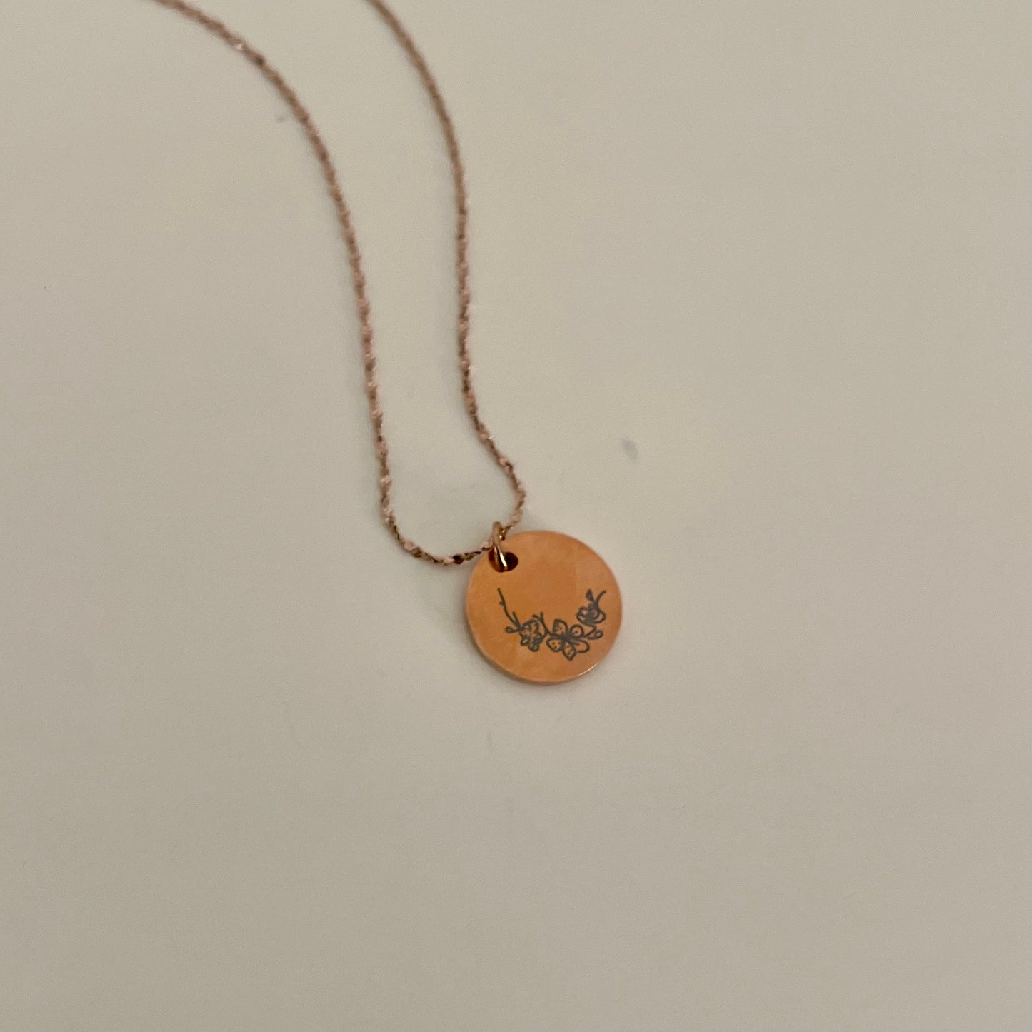 Birth flower necklace - Rose Gold