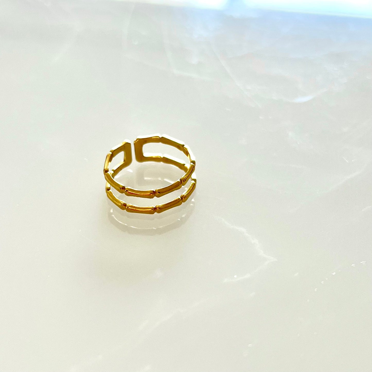 18KT Gold Plated Bamboo Ring
