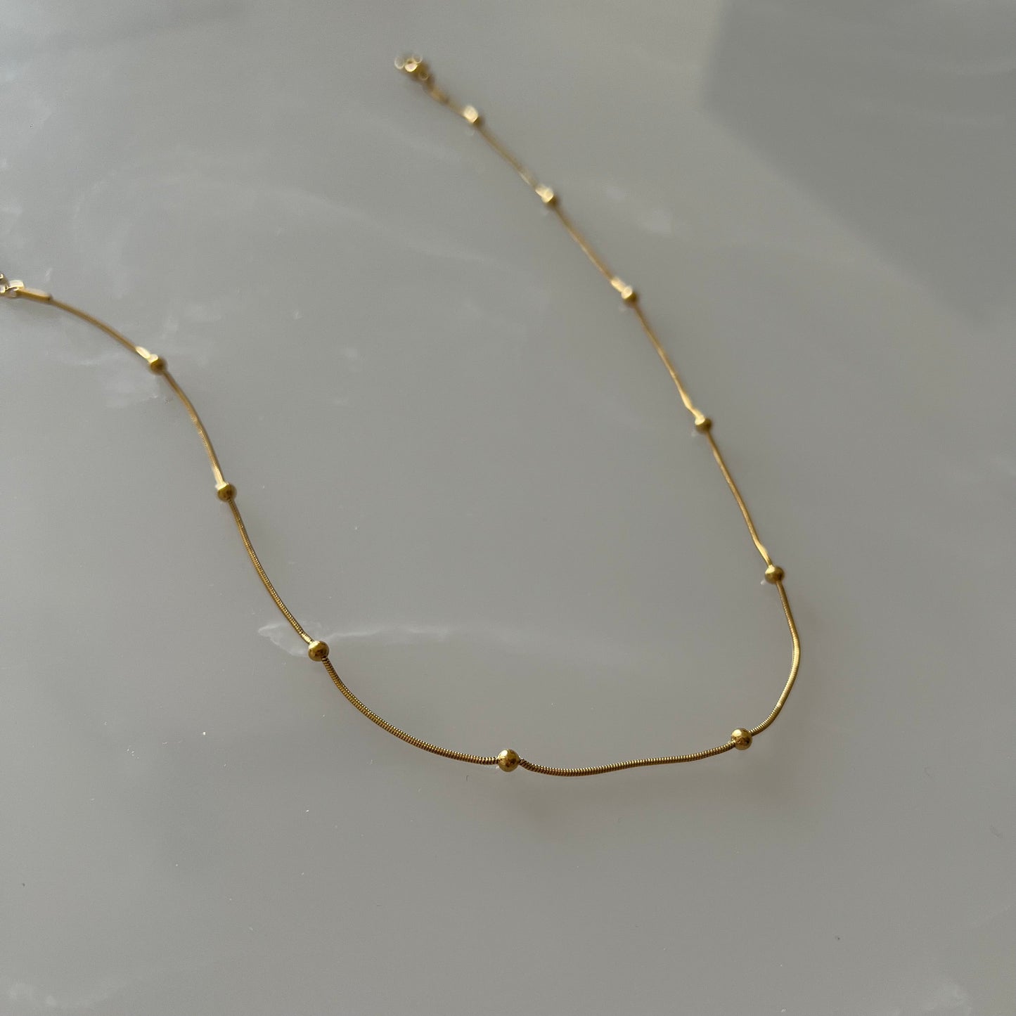 18KT Gold Plated Beaded Chain Necklace
