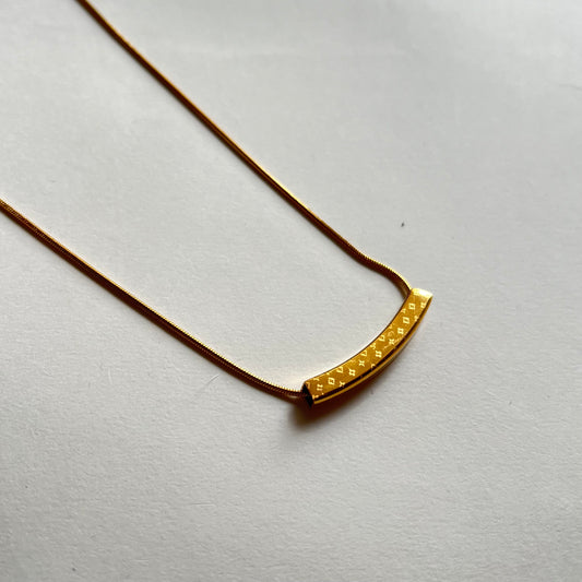 18KT Gold Plated Reversible Bar Necklace
