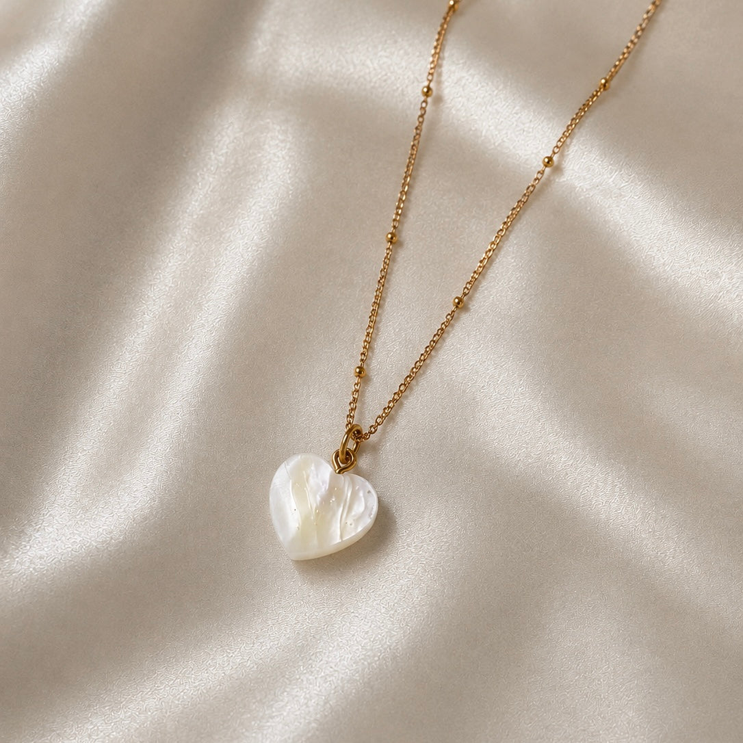 18KT Gold Plated Marble Heart Necklace