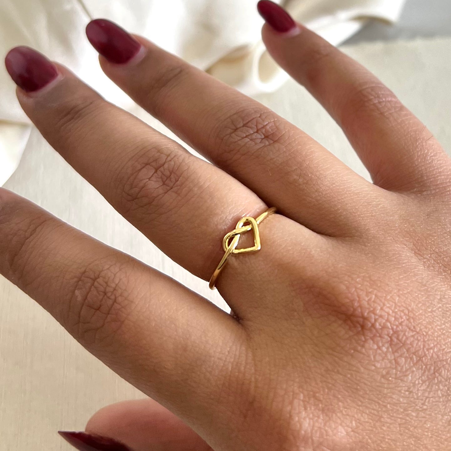 18KT Gold Plated Heart Crossed Ring