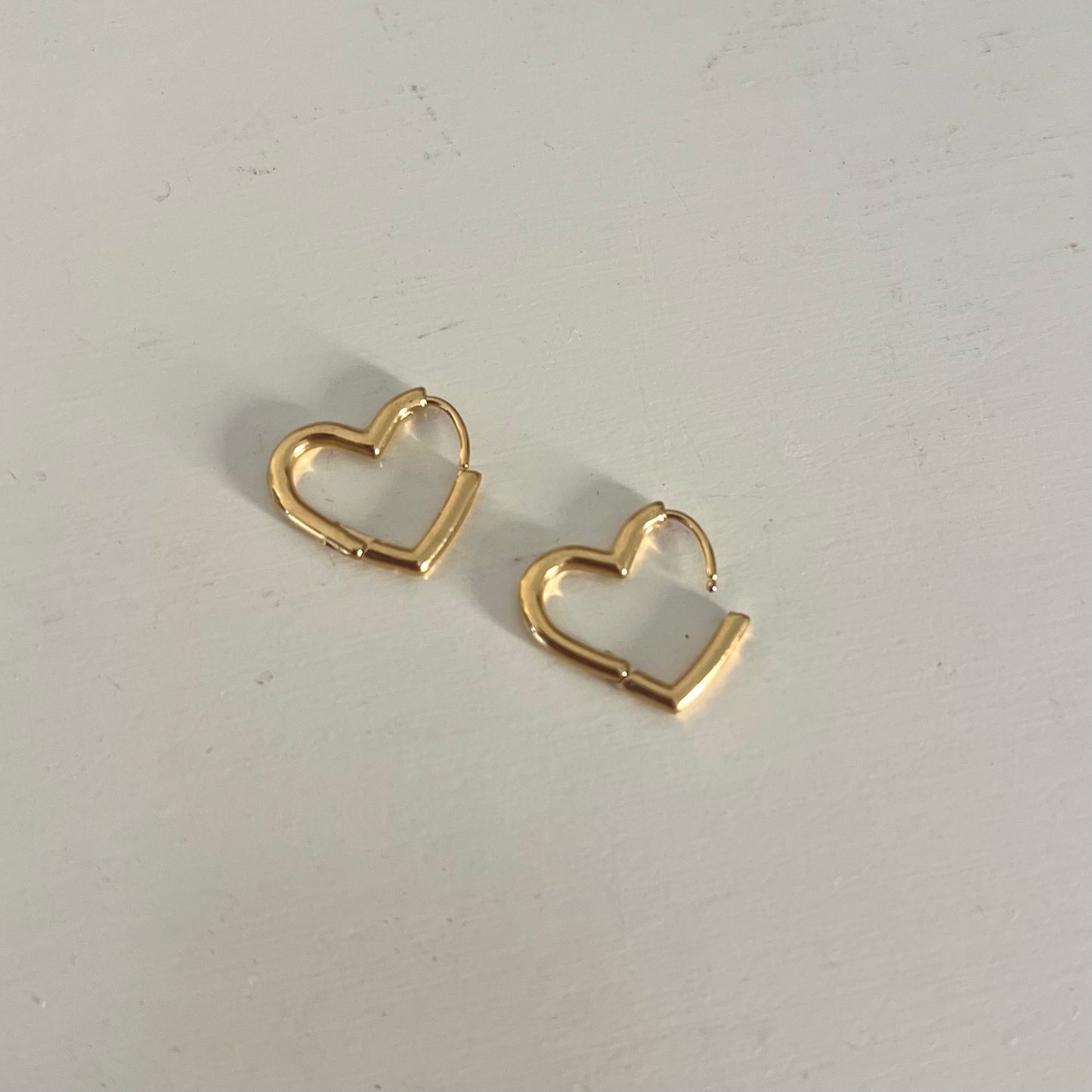 18KT Gold Plated Heart Hoops (small)