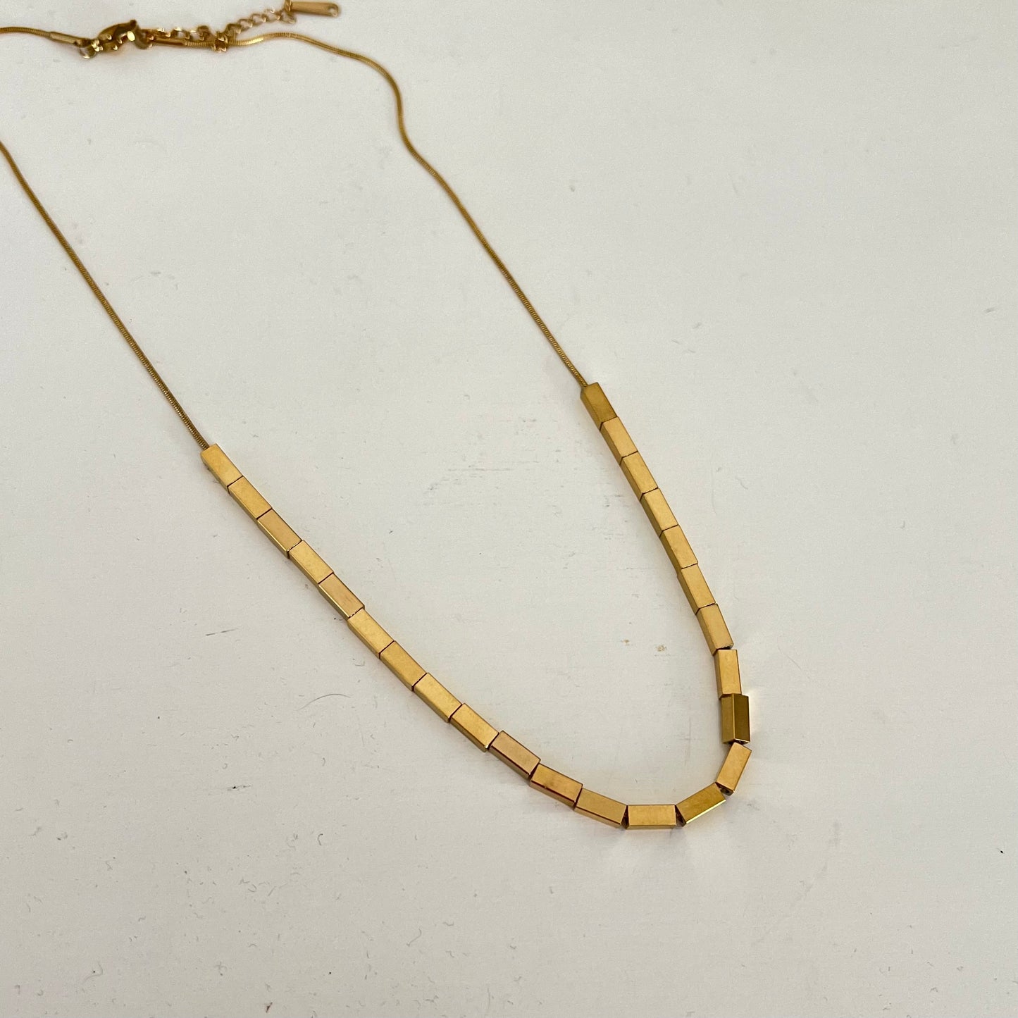 18KT Gold Plated Geometric Beads Necklace