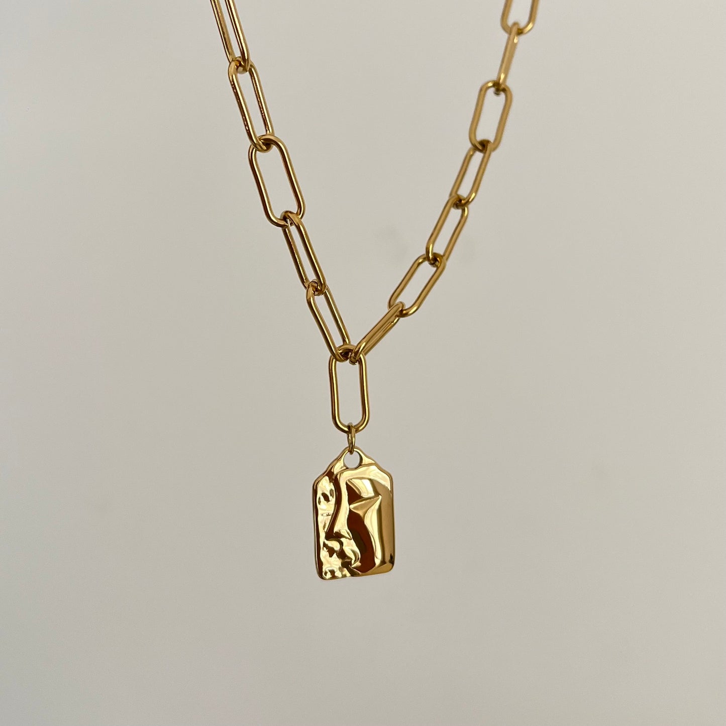 18KT Gold Plated Statement Chunky Paperclip Necklace