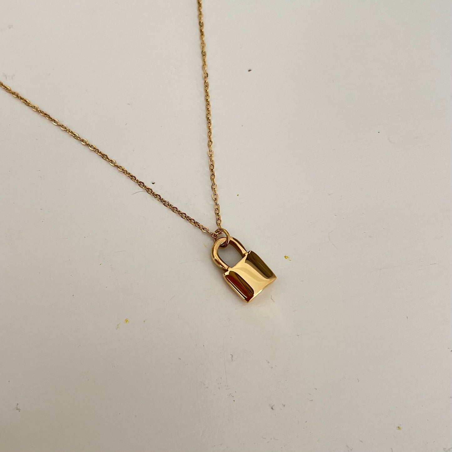 18KT Gold Plated Locked Away Lock Necklace