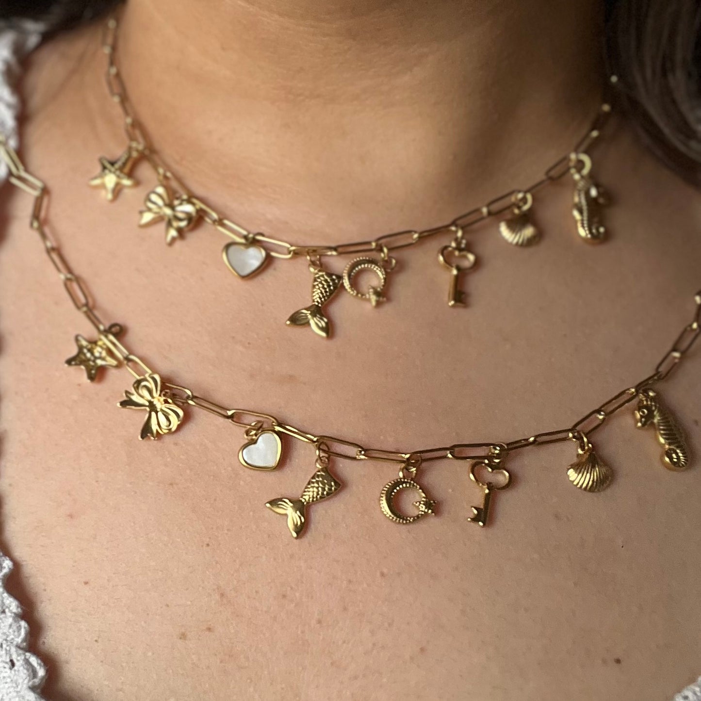 18KT Gold Plated Beach Charm Necklace