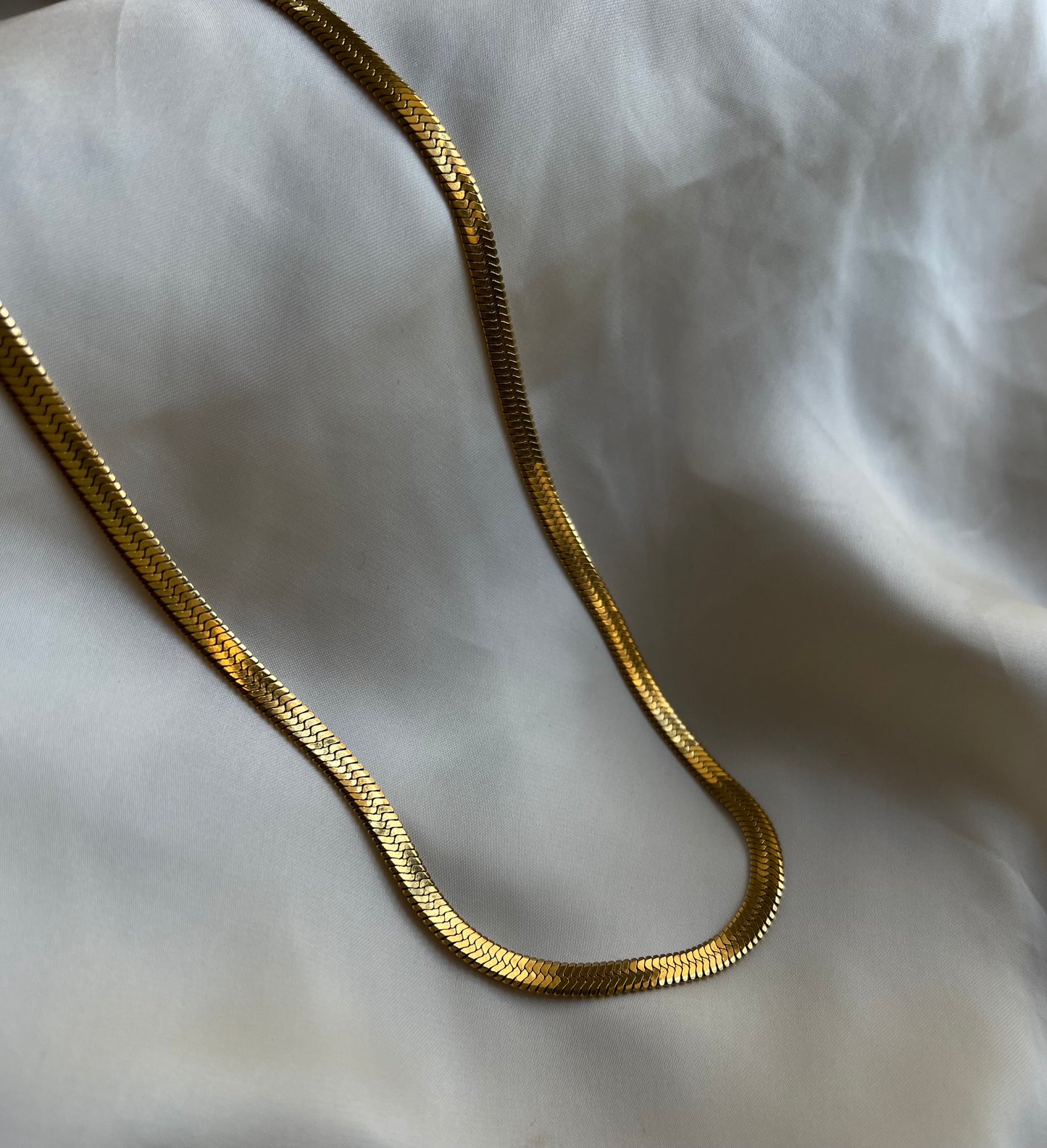 18KT Gold Plated Herringbone Chain Unisex Necklace