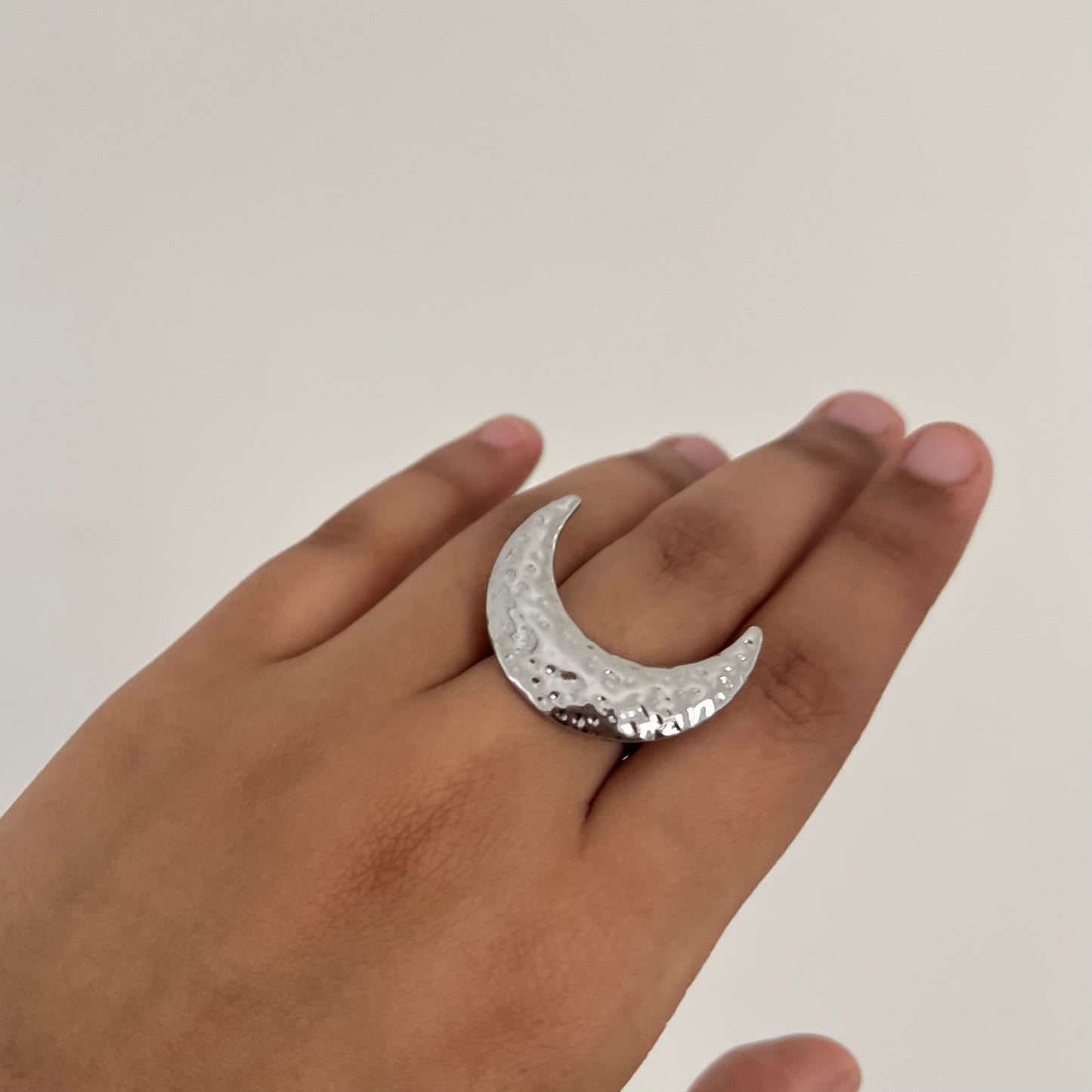 Silver Chandini Crescent Moon Ring