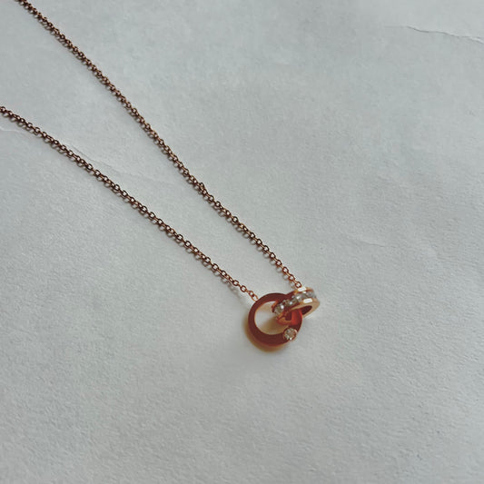 18KT Rose Gold Plated Rolling Love Necklace