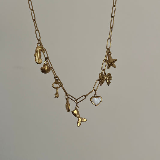 18KT Gold Plated Beach Charm Necklace