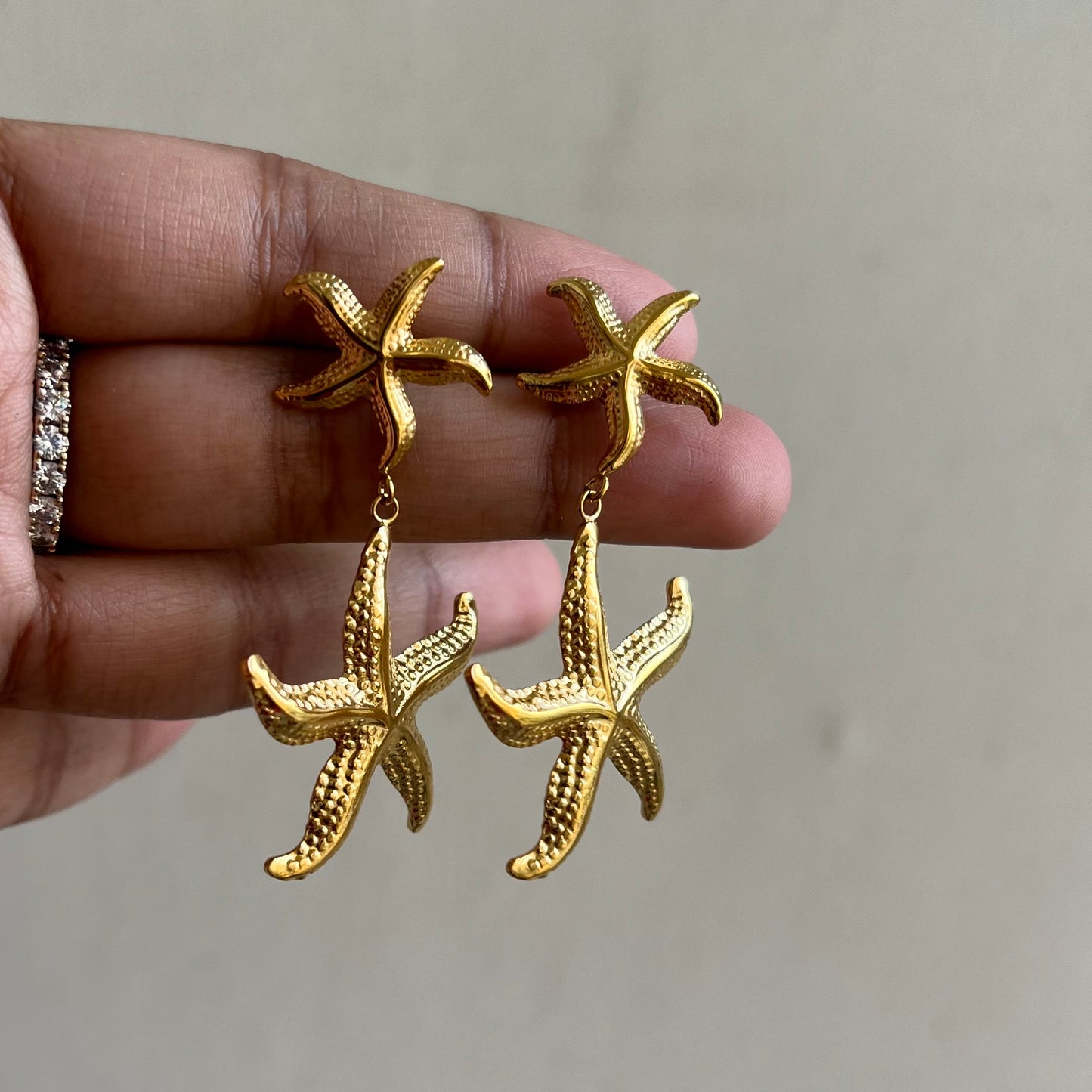 18KT Gold Plated Starfish Earrings