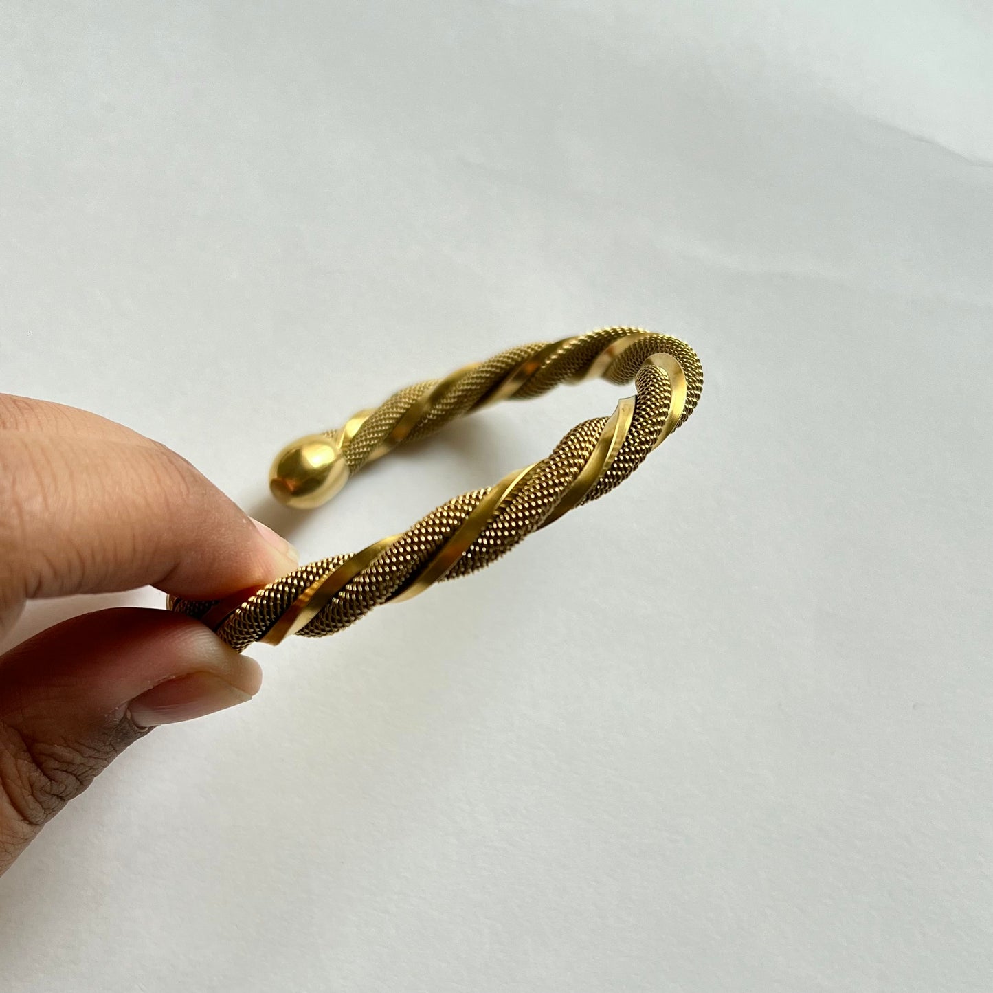18KT Gold Plated Twisted Cuff Bangle